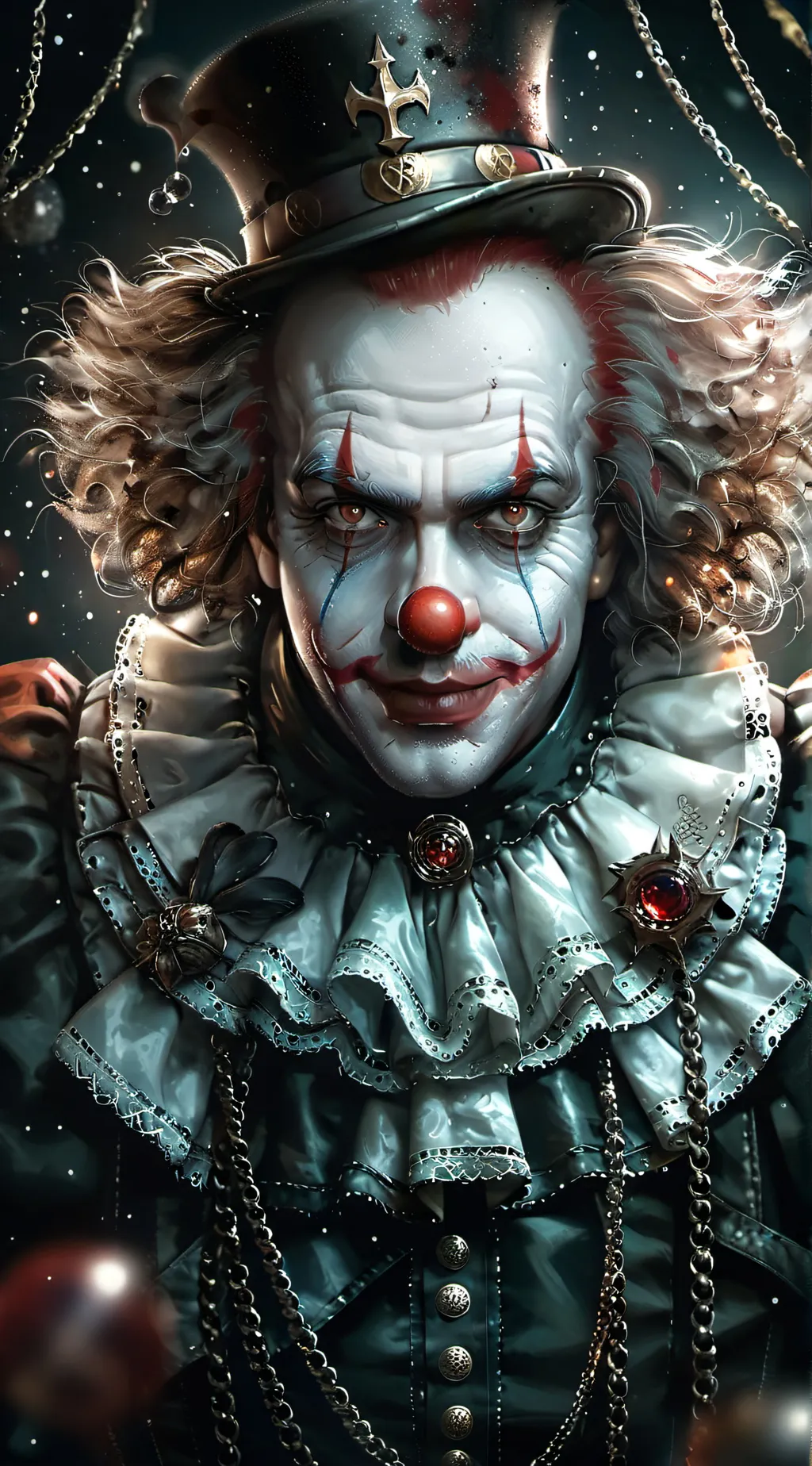 ai character: clown creepy  background