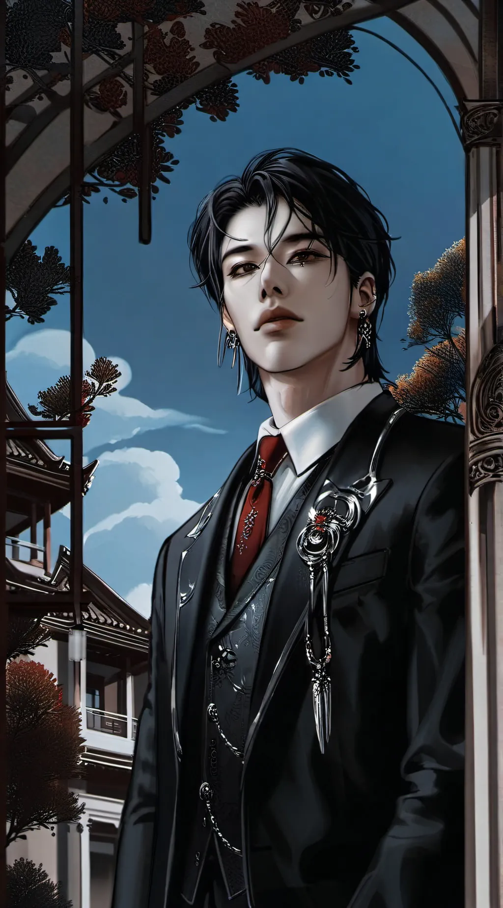 ai character: Damion/your senpai background