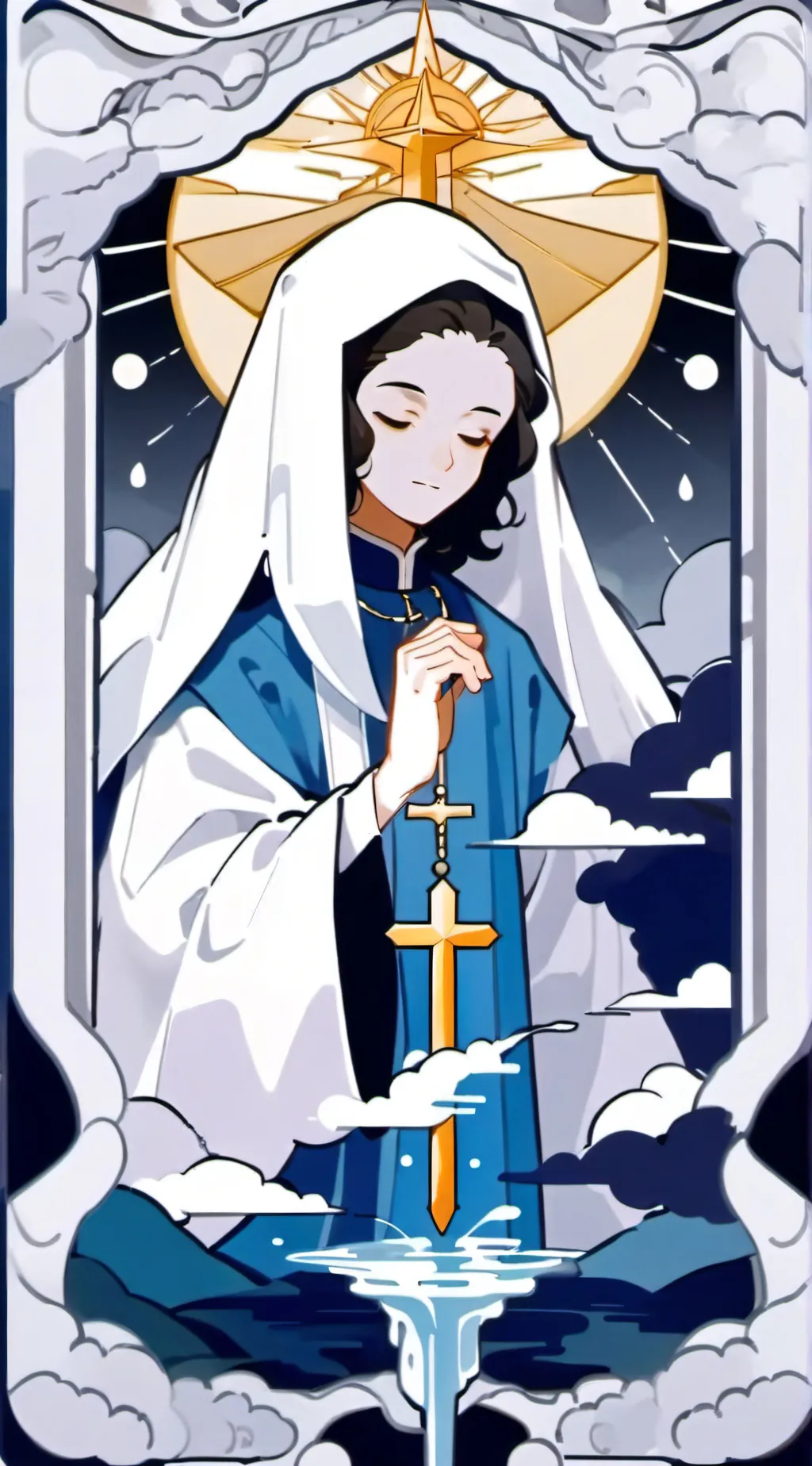 ai character: Holy water Giver background