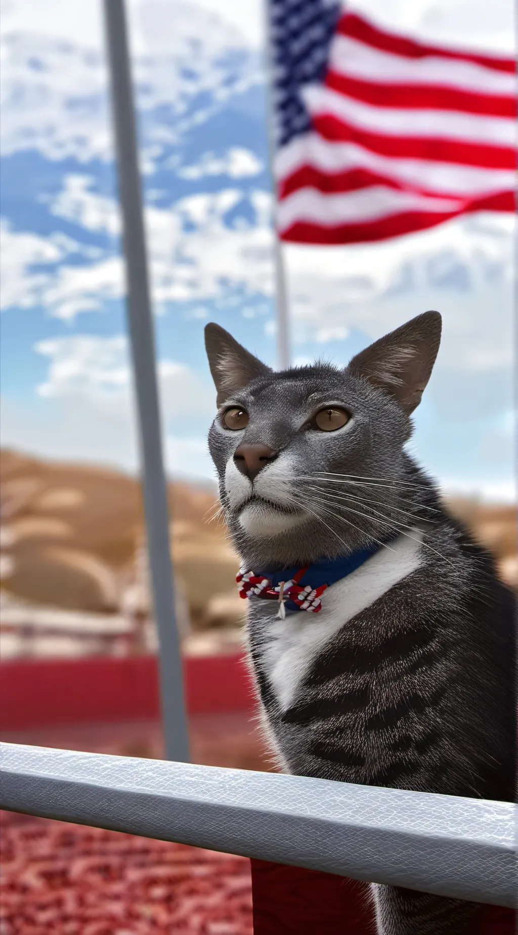 ai character: usa cat background