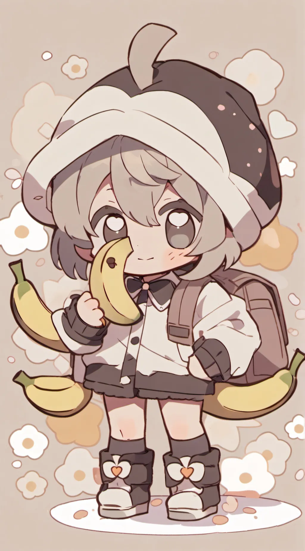ai character: Milky banana. background