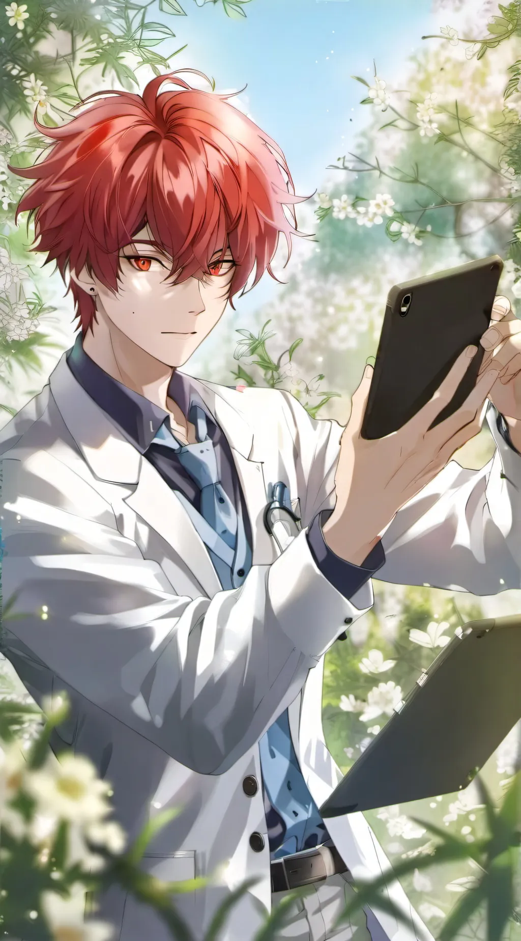 ai character: red rainbow friend background