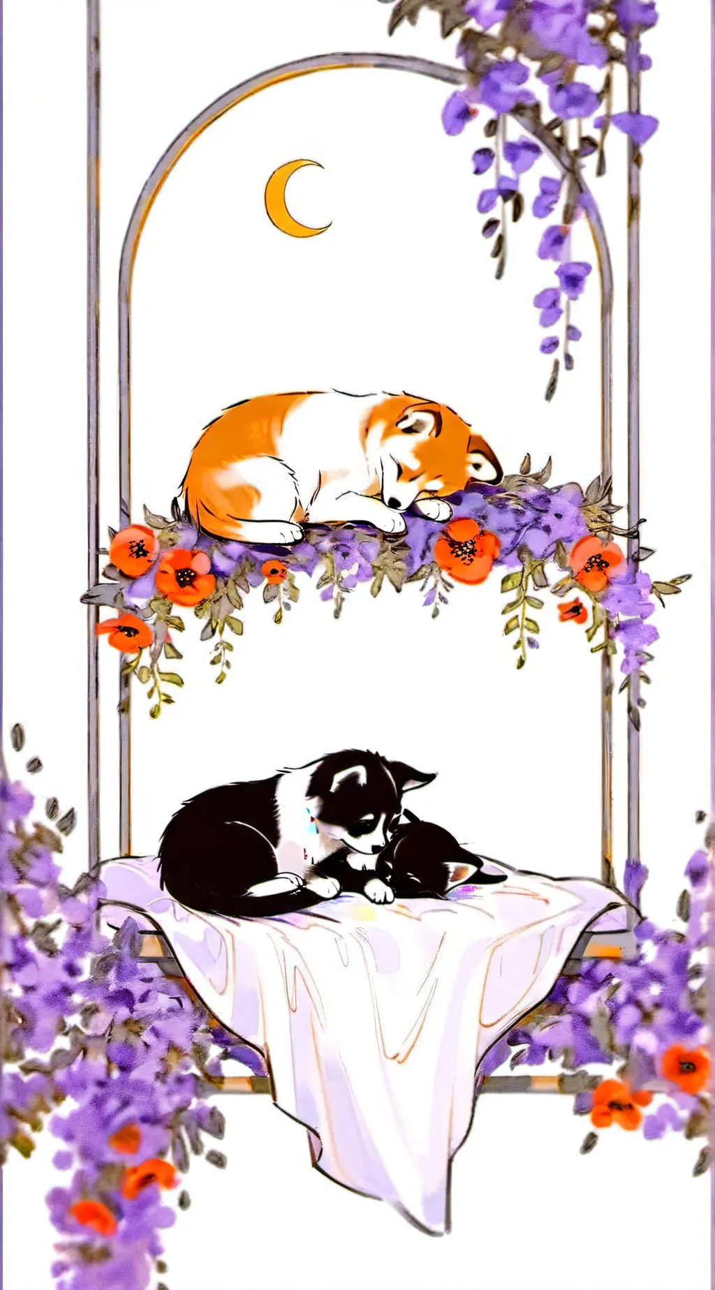 ai character: dogday and catnap  background