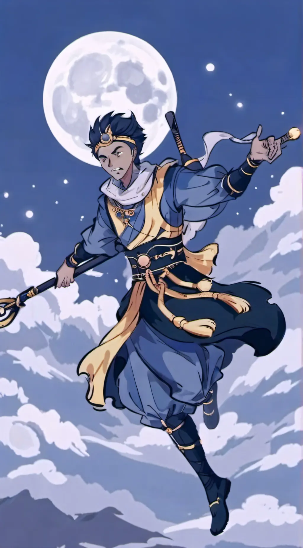 ai character: Sun and Moon background