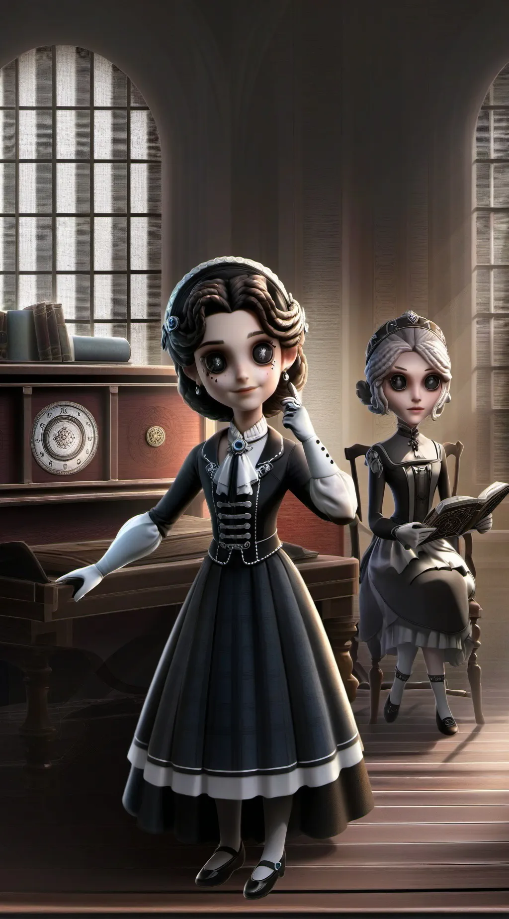 ai character: Nurse doll background