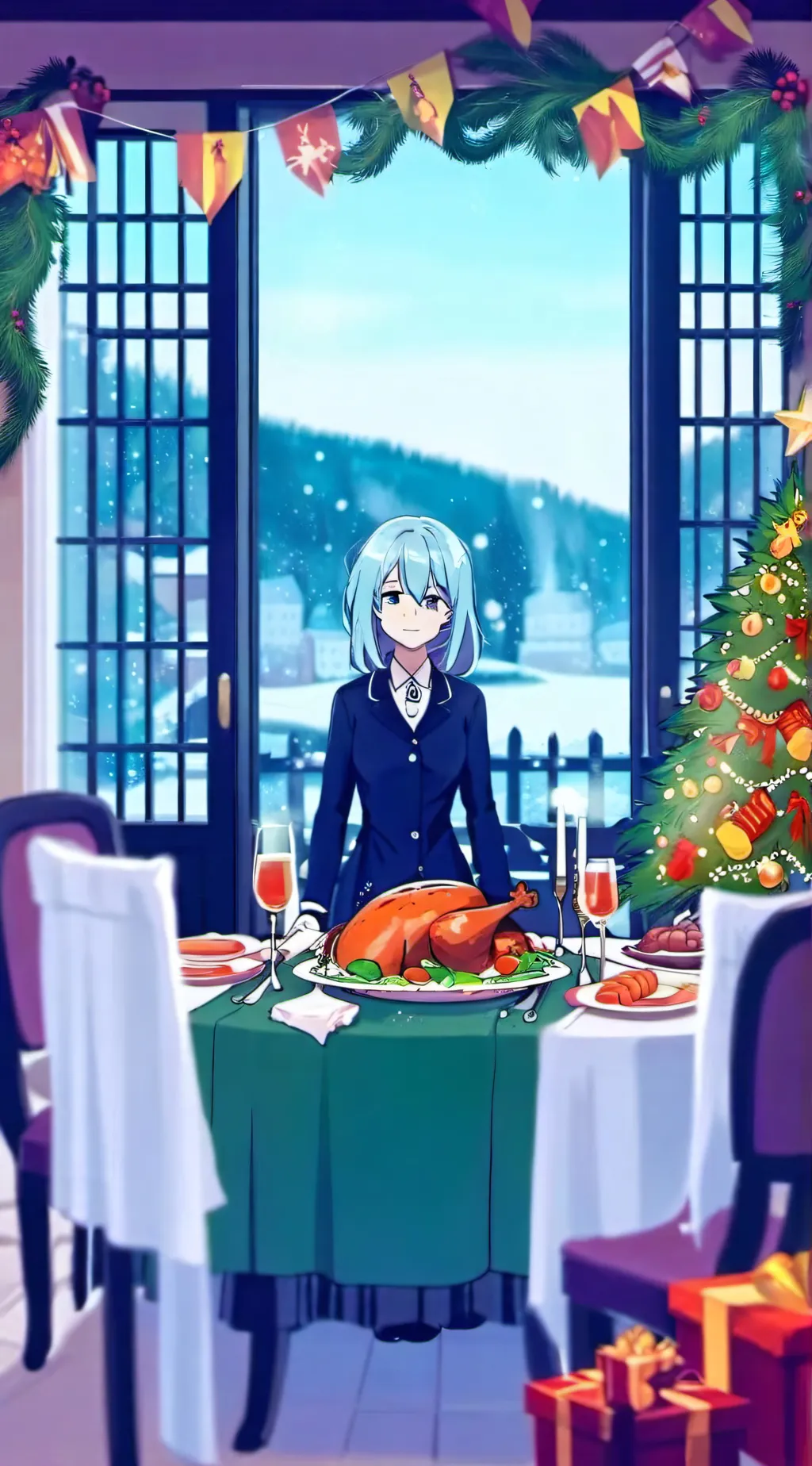 ai character: Ô~CHRISTMAS~Ô background