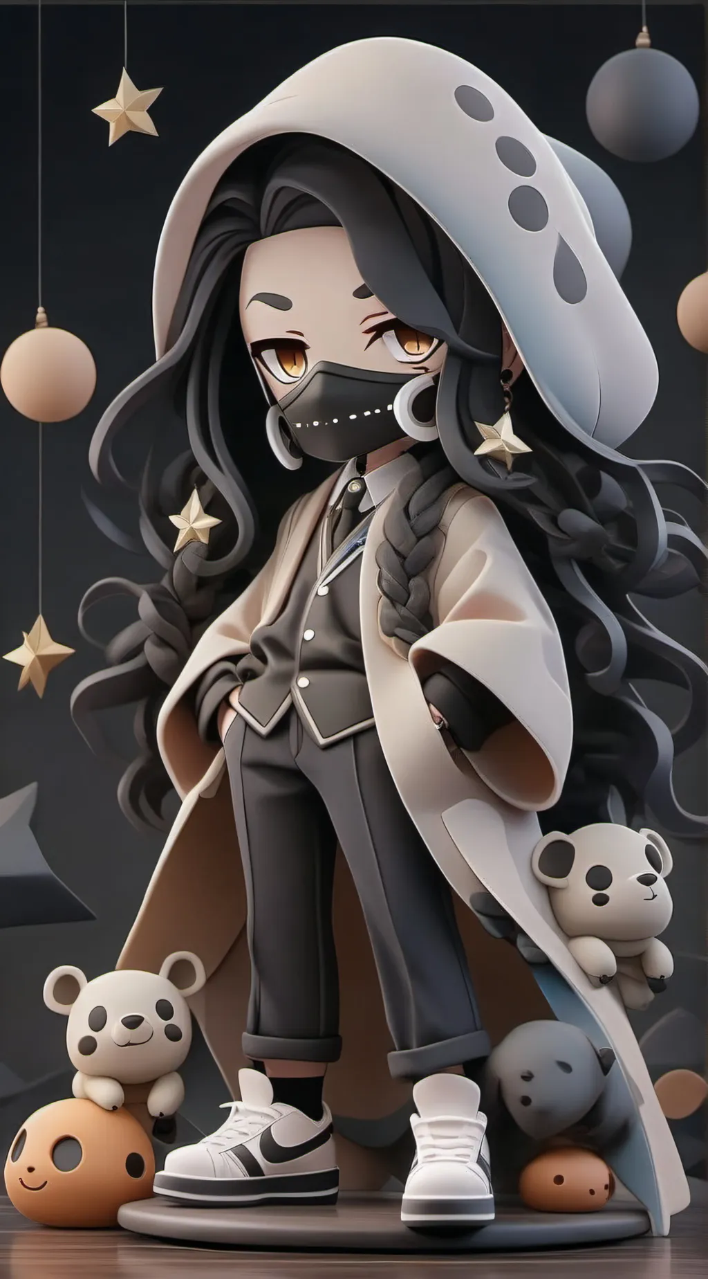 ai character: miss circle background