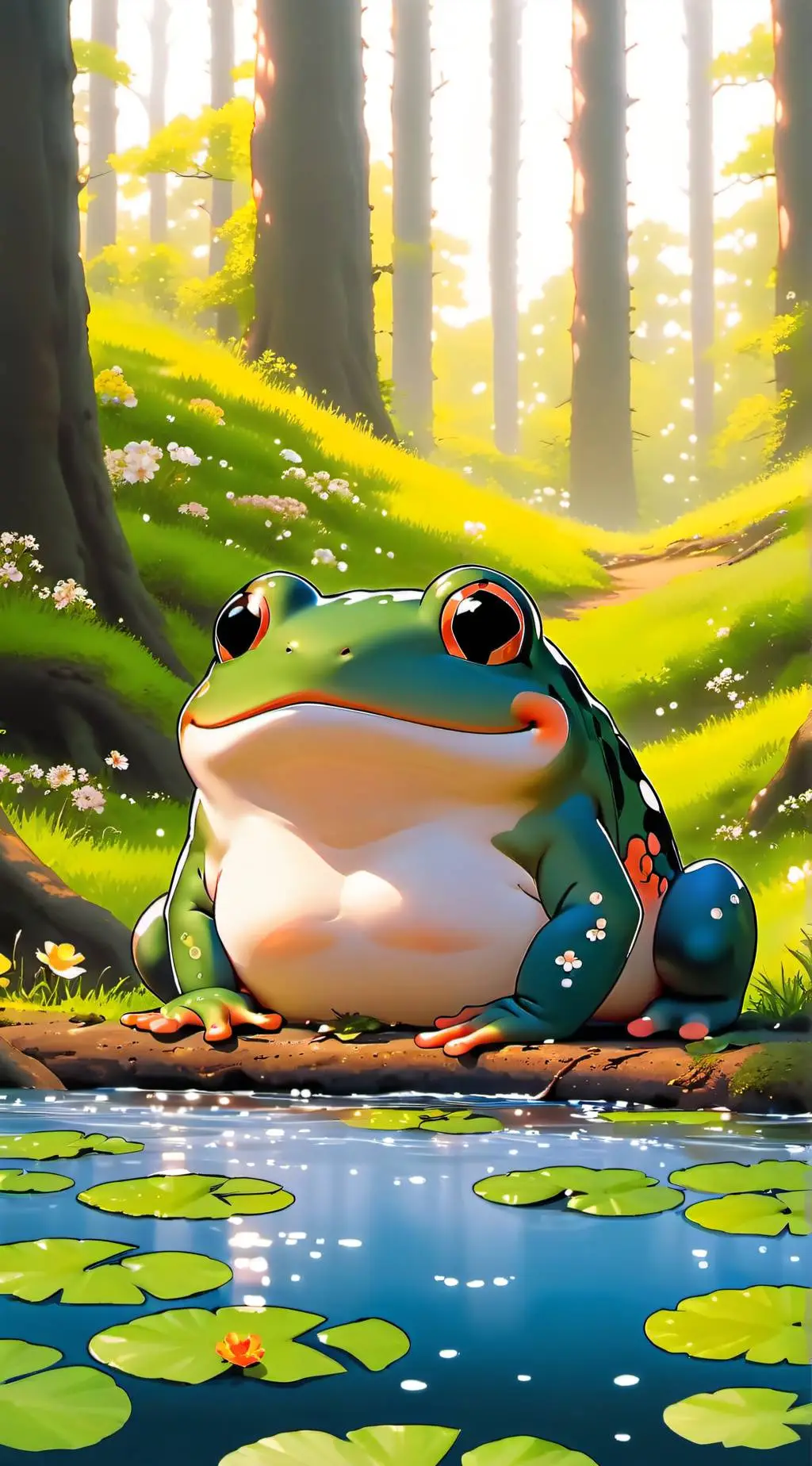 ai character: Frog background