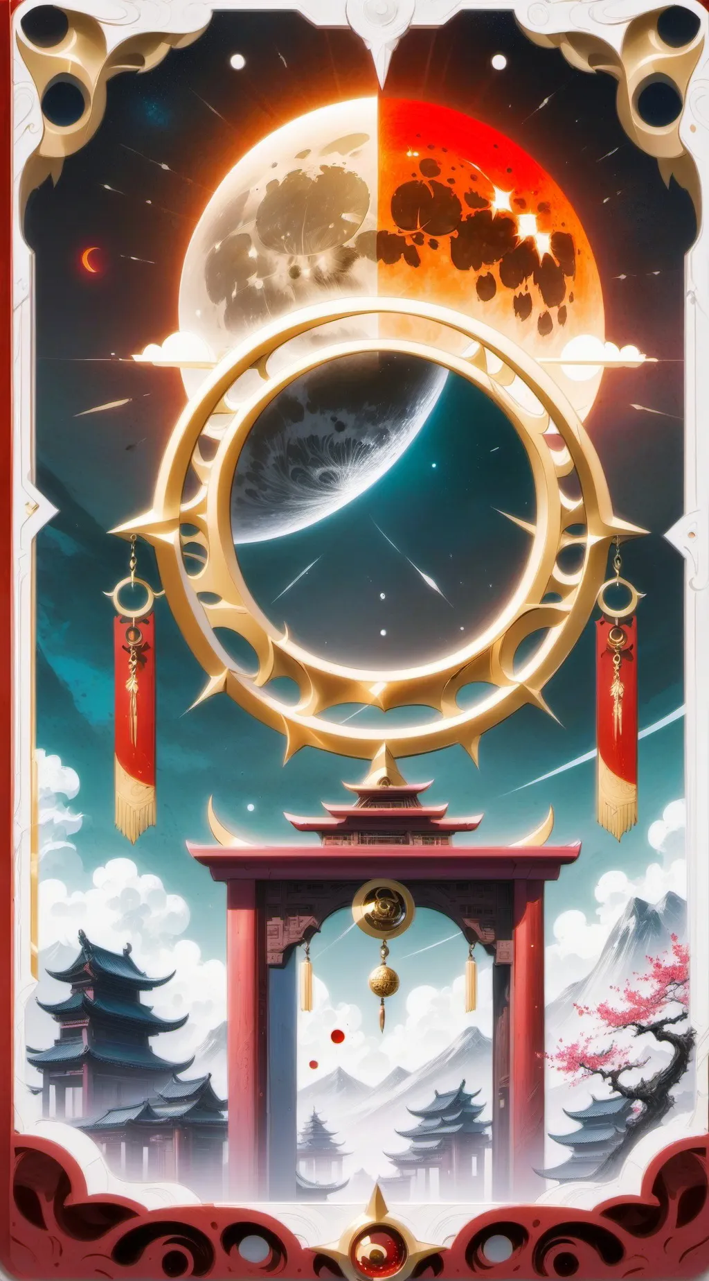 ai character: sun and moon show background