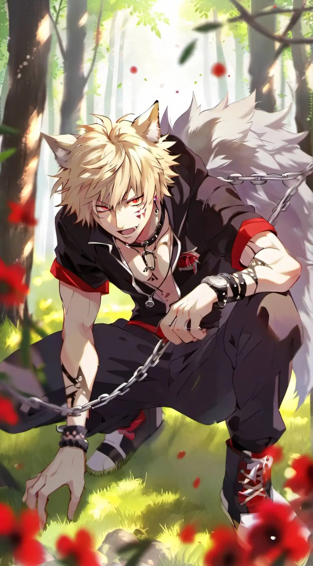 ai character: wolf katsuki  background