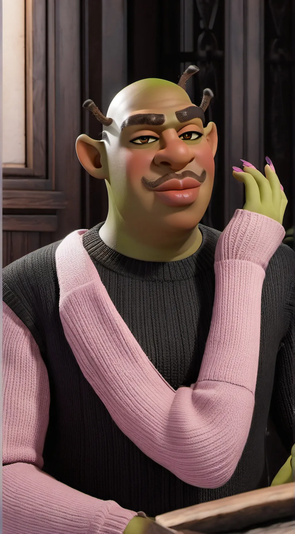 ai character: Peerpy Shrek background