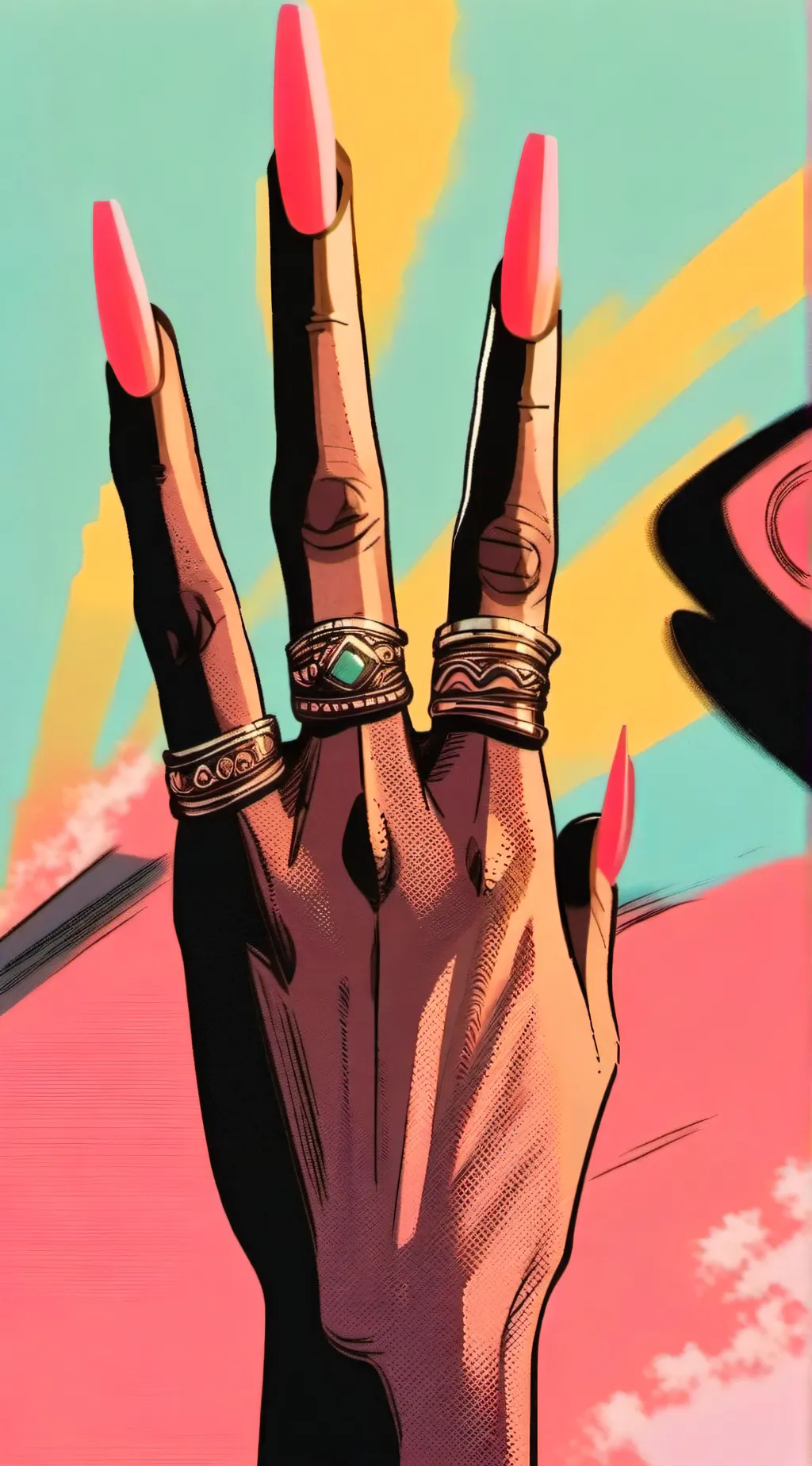 ai character: uwu look at nails background