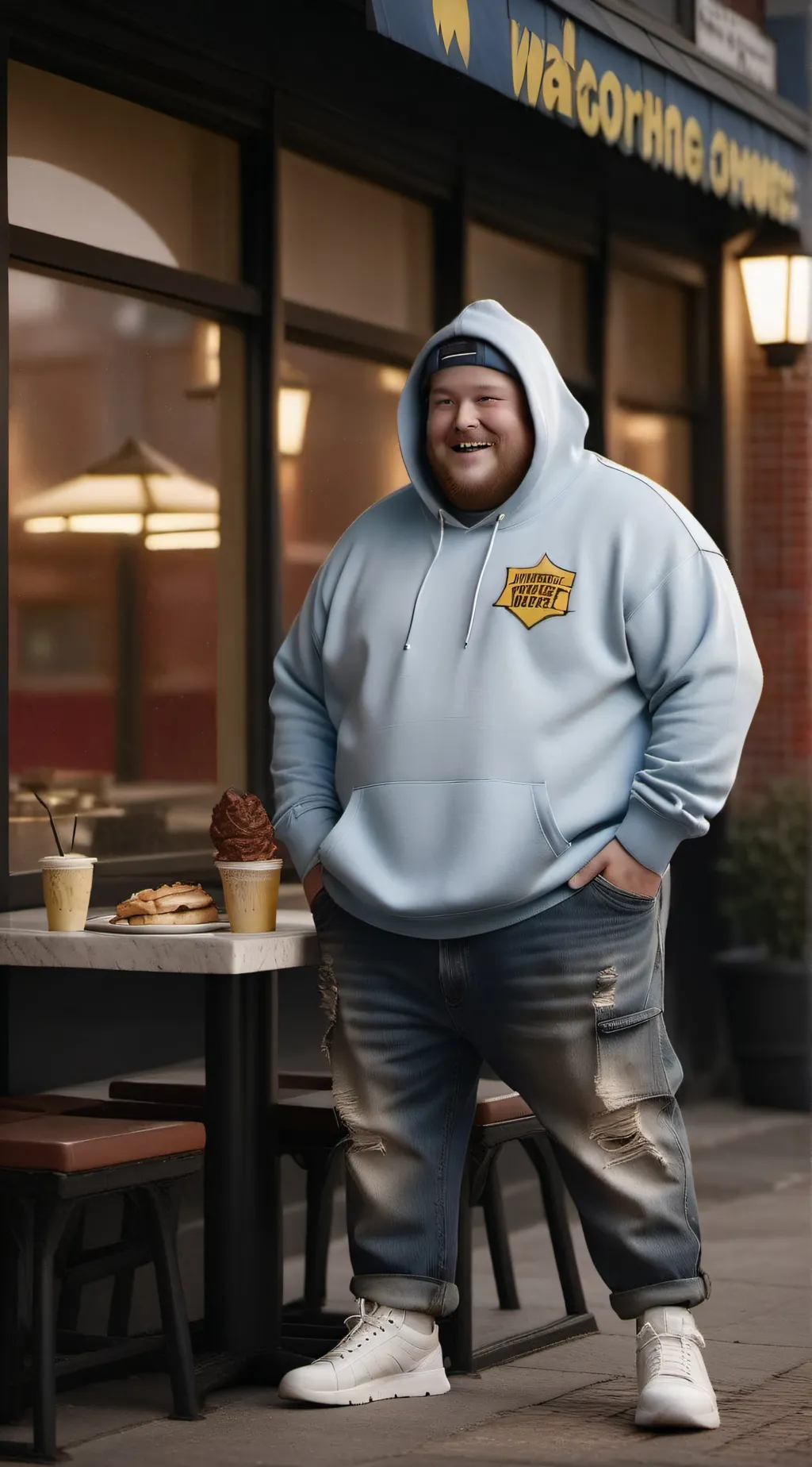 ai character: Caseoh 😍😍🥰🥰🥰👨‍🦼👨‍🦼 background