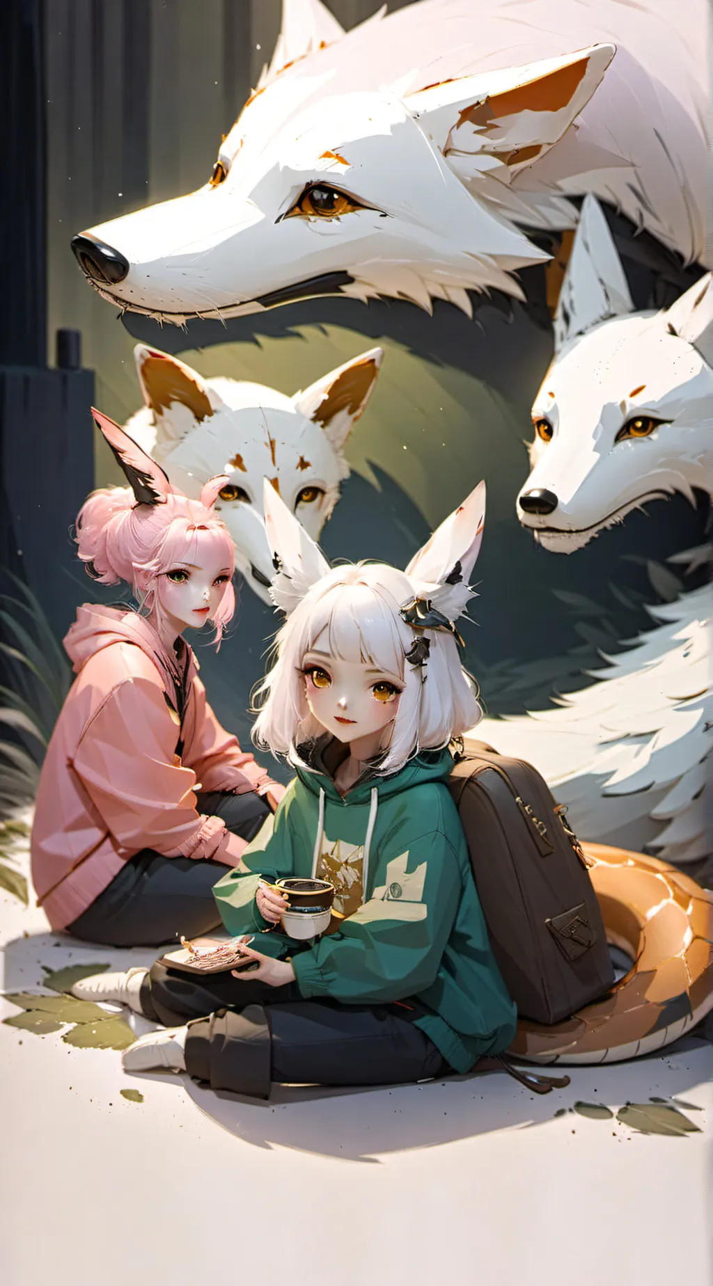 ai character: Lena and Nella  background