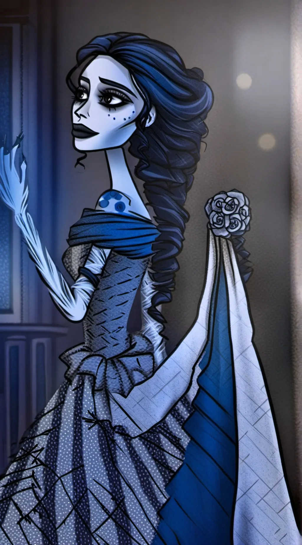 ai character: Corpse bride. background