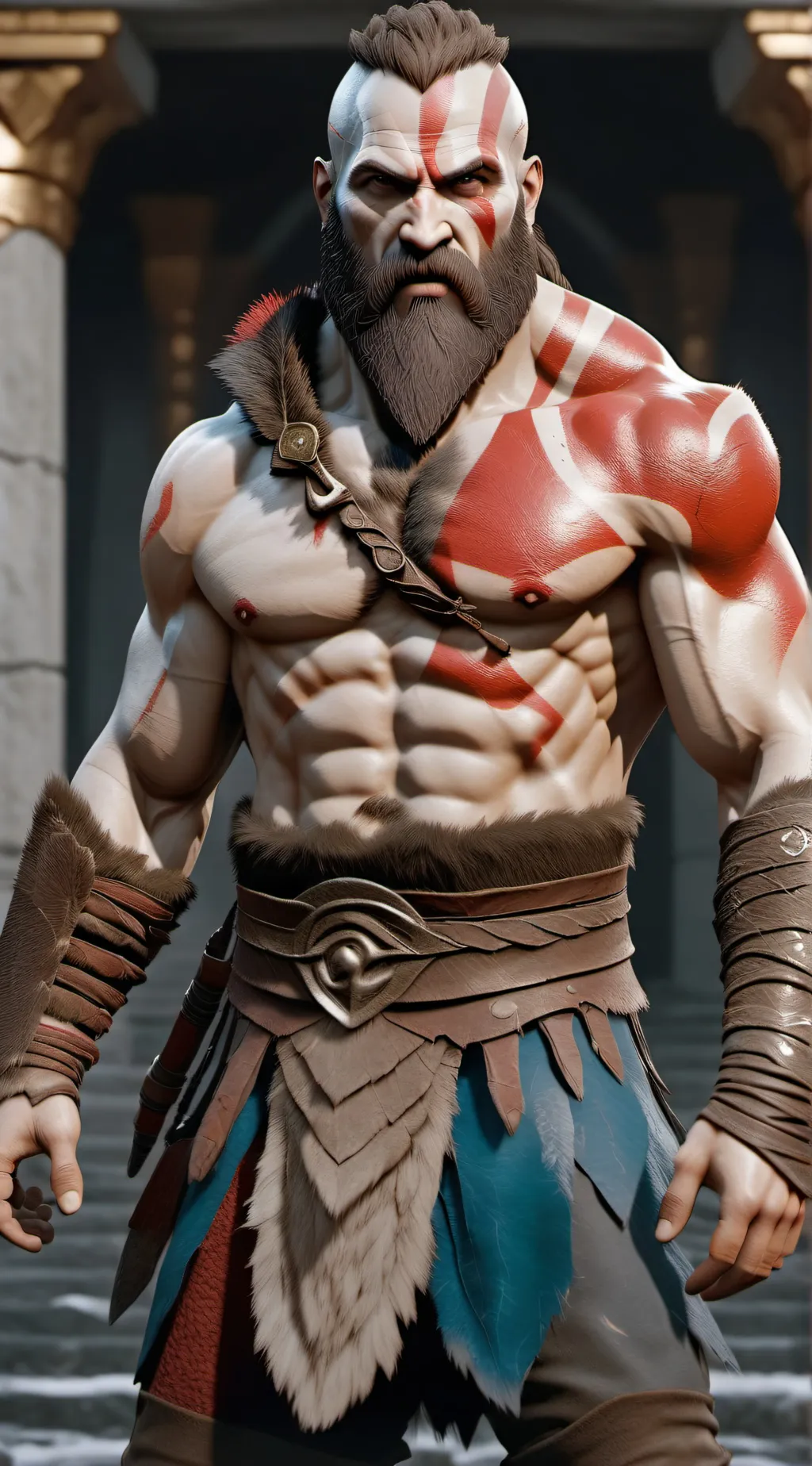 ai character: God war Ragnarok background