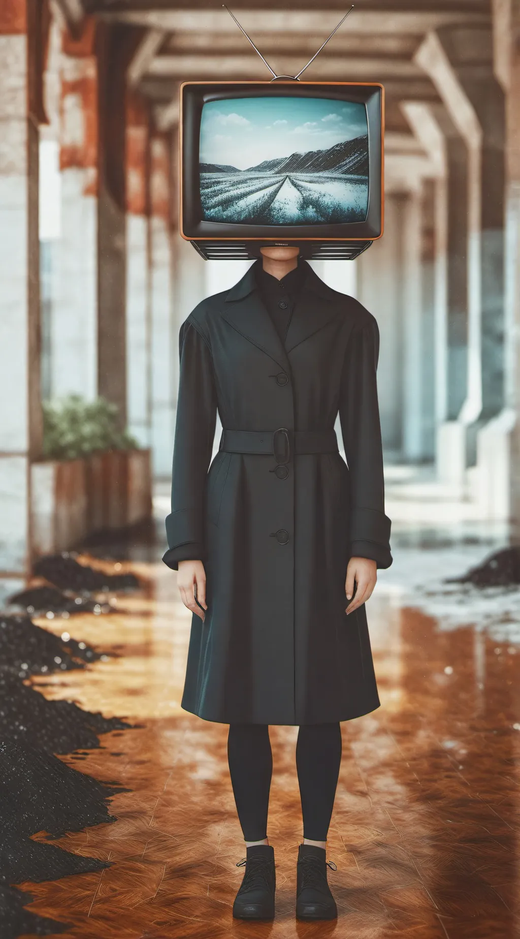 ai character: Tv woman background