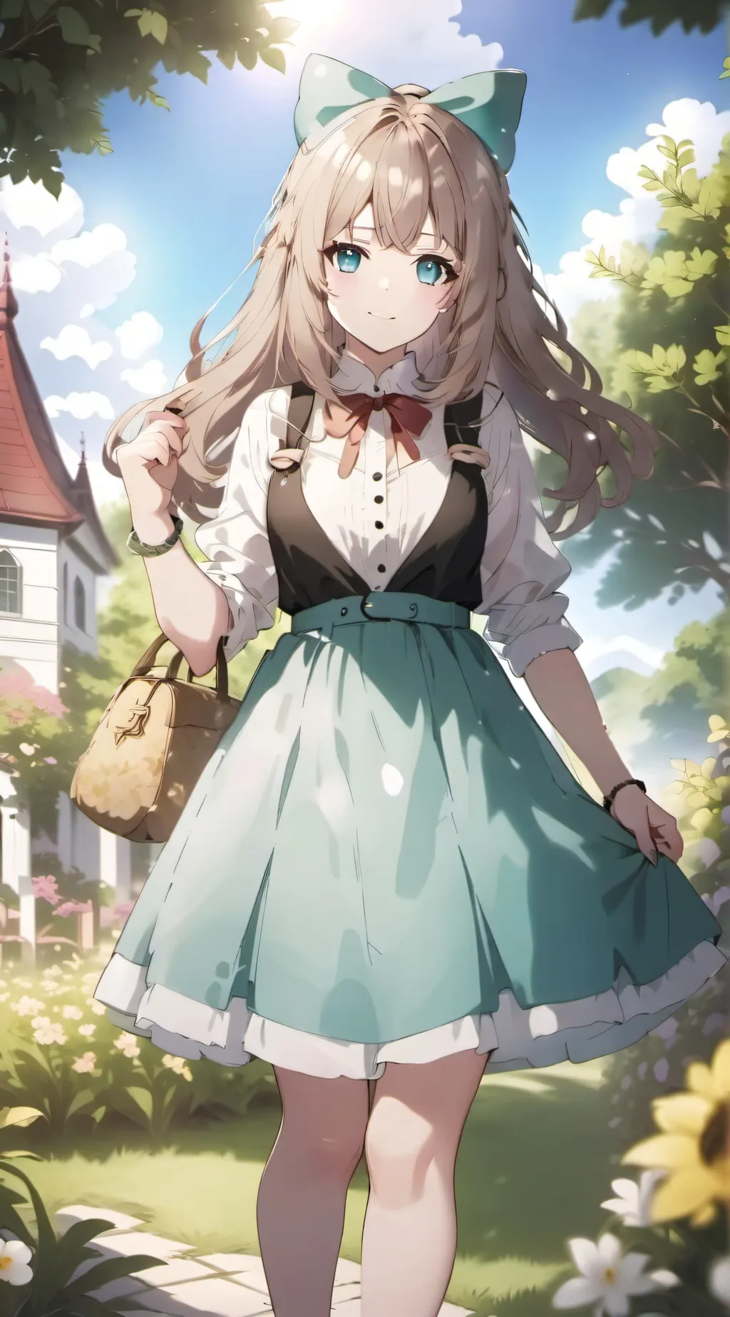 ai character: MHA pool party background