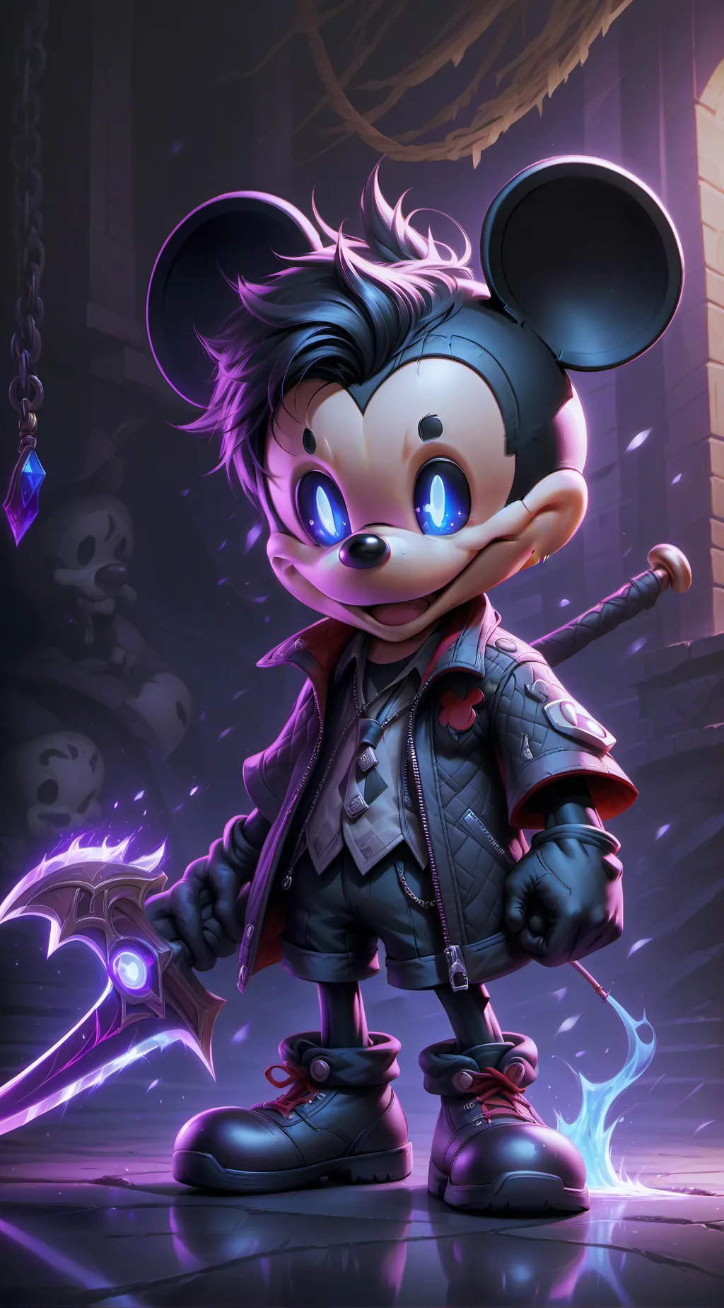 ai character: Elite Mickey Mouse background