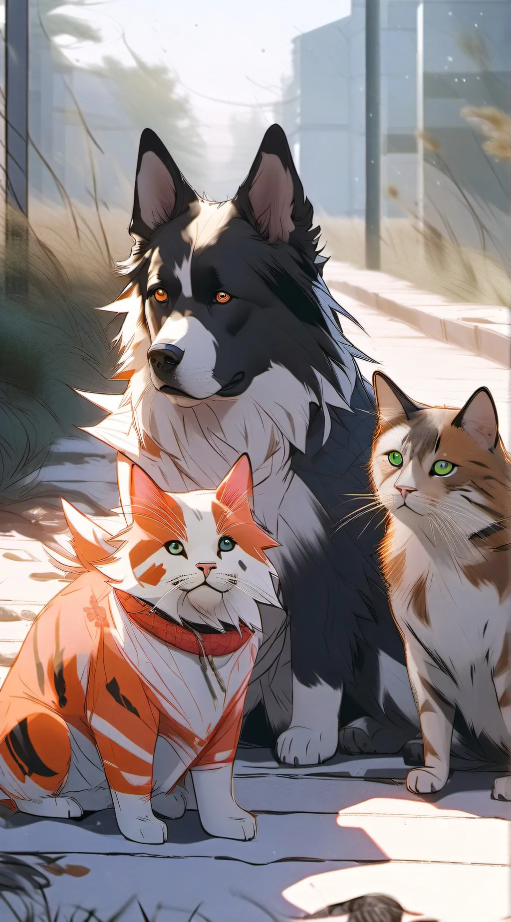 ai character: Kitty and doggy! background