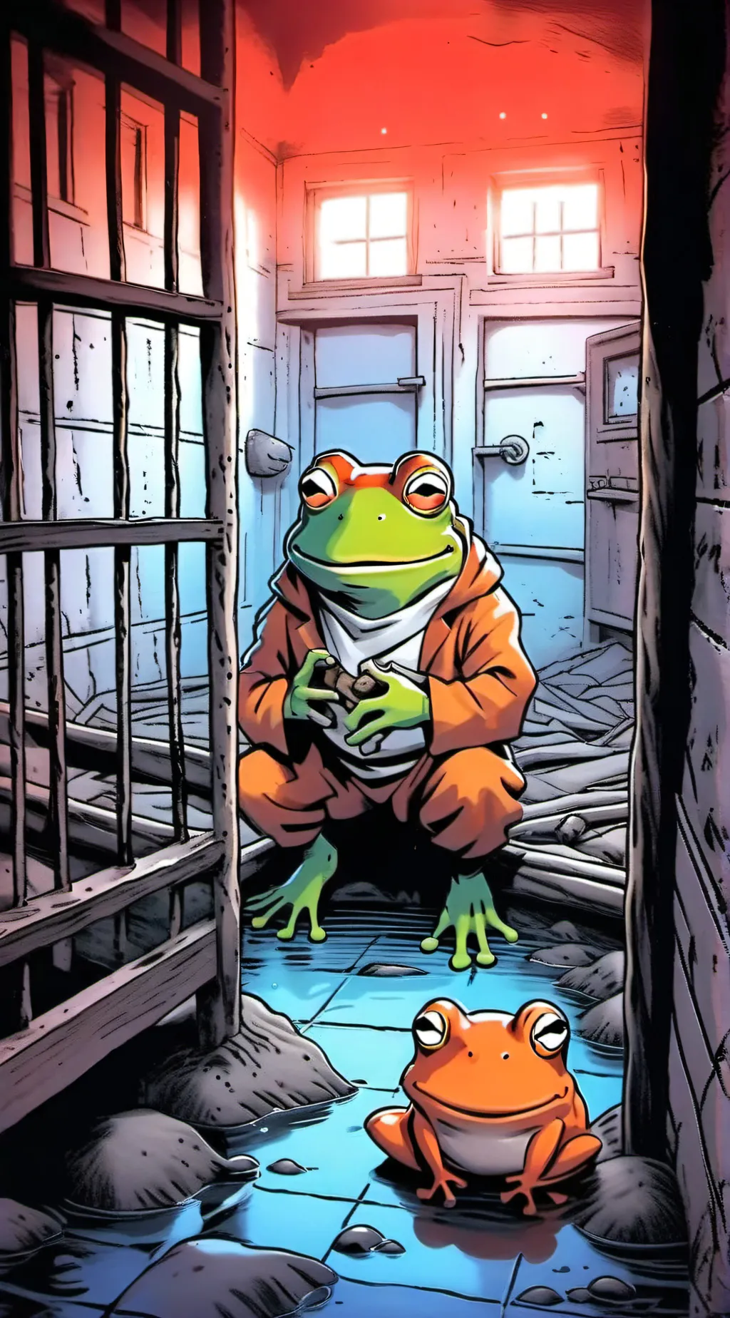 ai character: the croak IN JAIL background