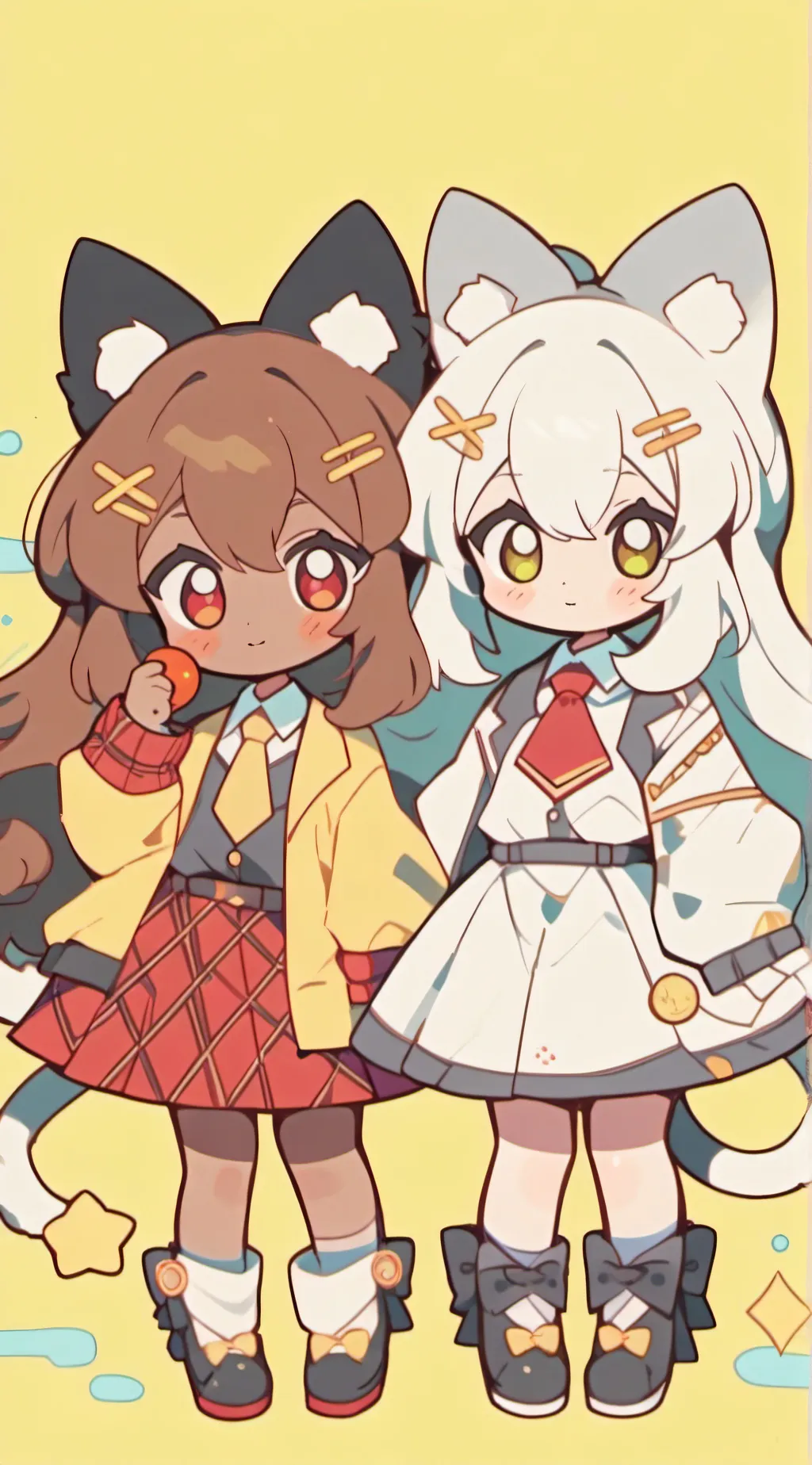 ai character: opposite twins background