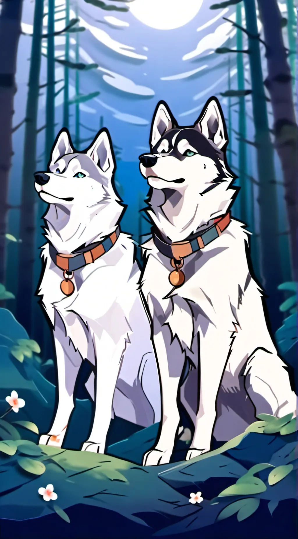 ai character: huskies background