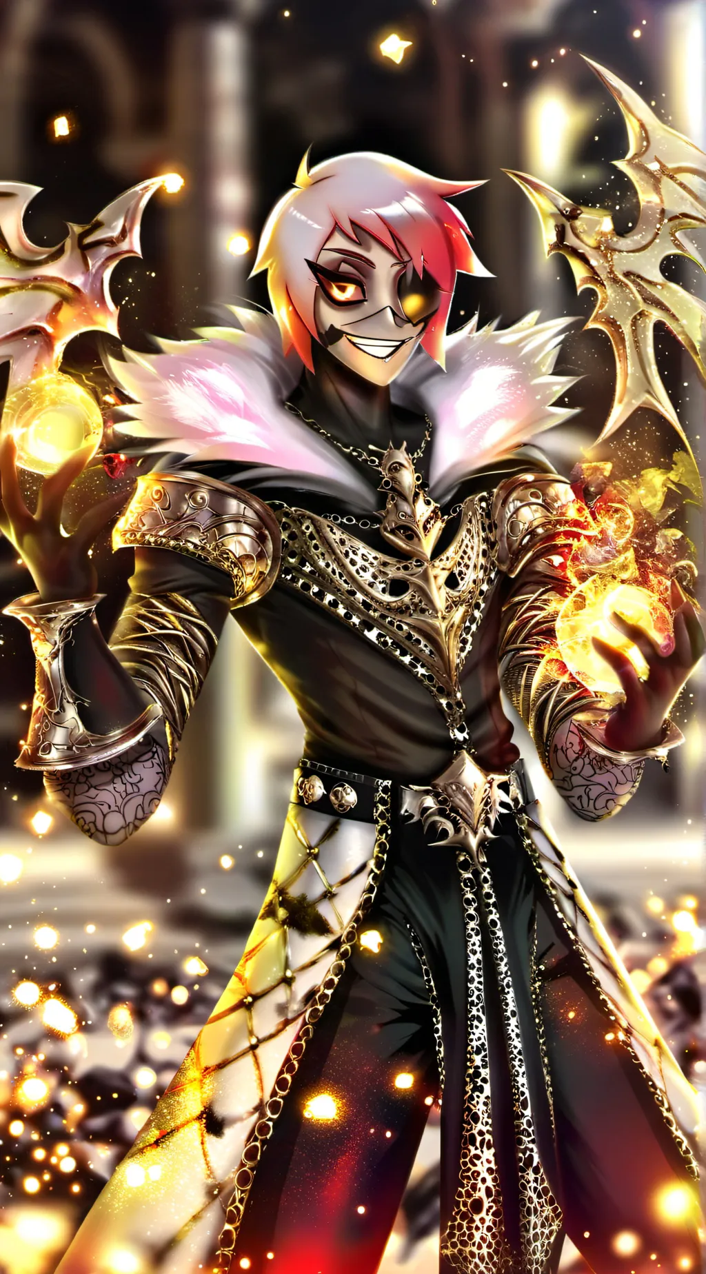 ai character: hh going camping  background