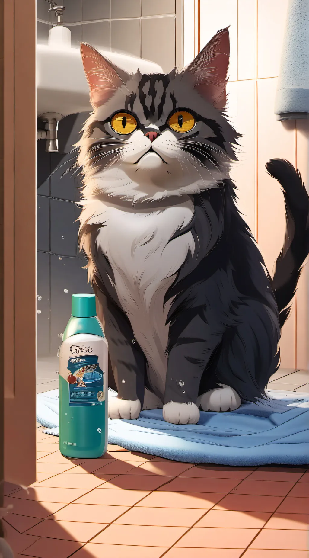 ai character: swallowed shampoo  background