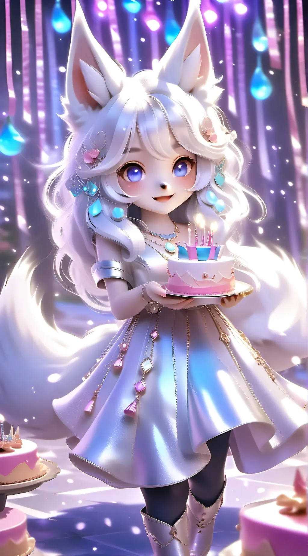 ai character: Pink background