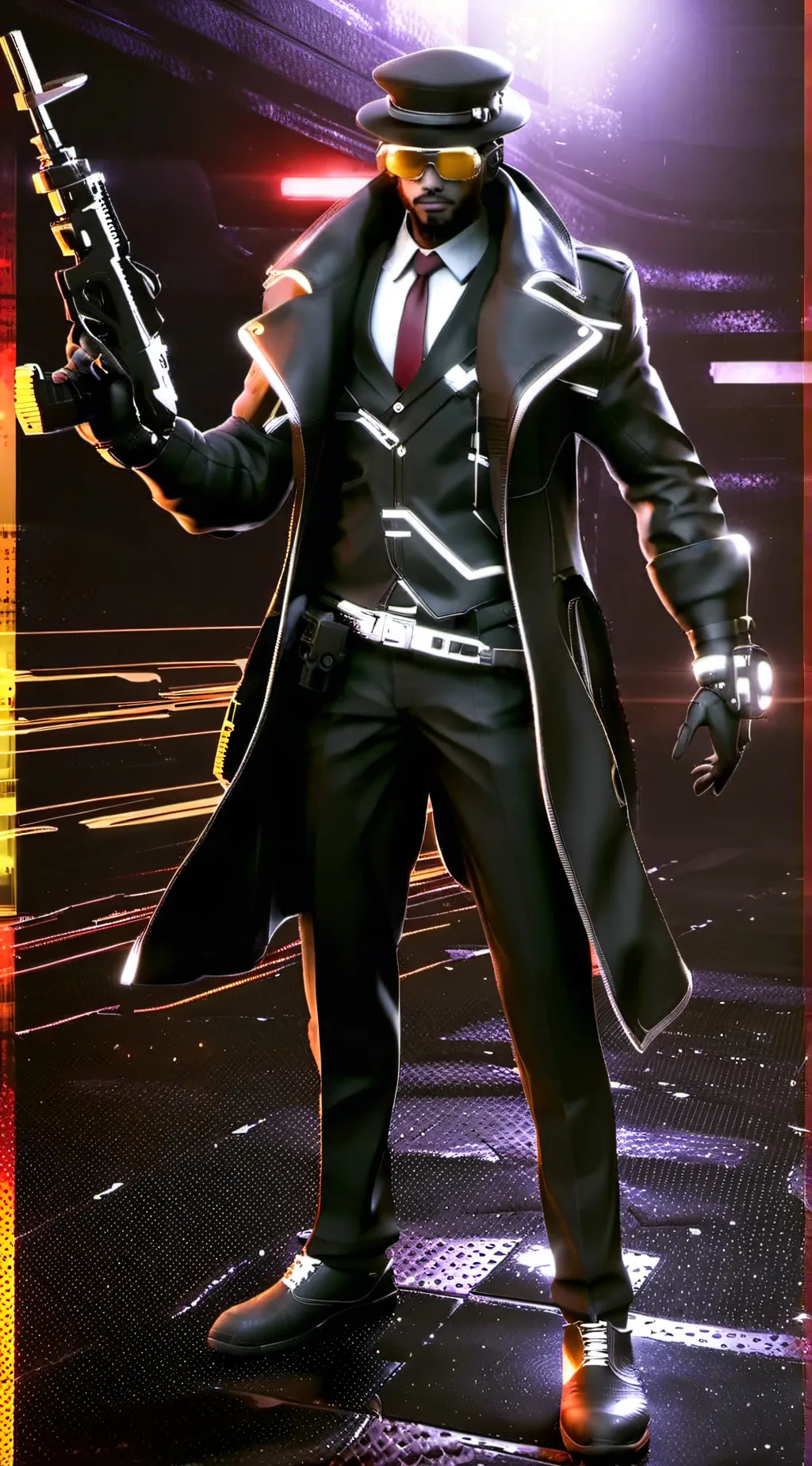 ai character: beret cameraman background