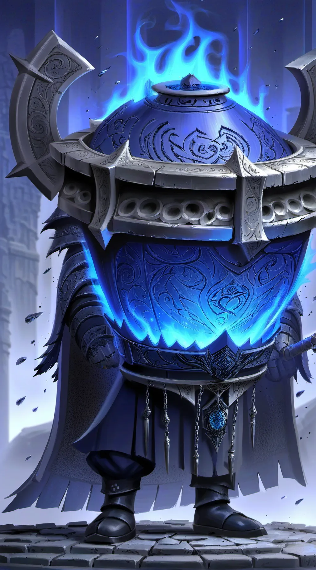 ai character: blue man background