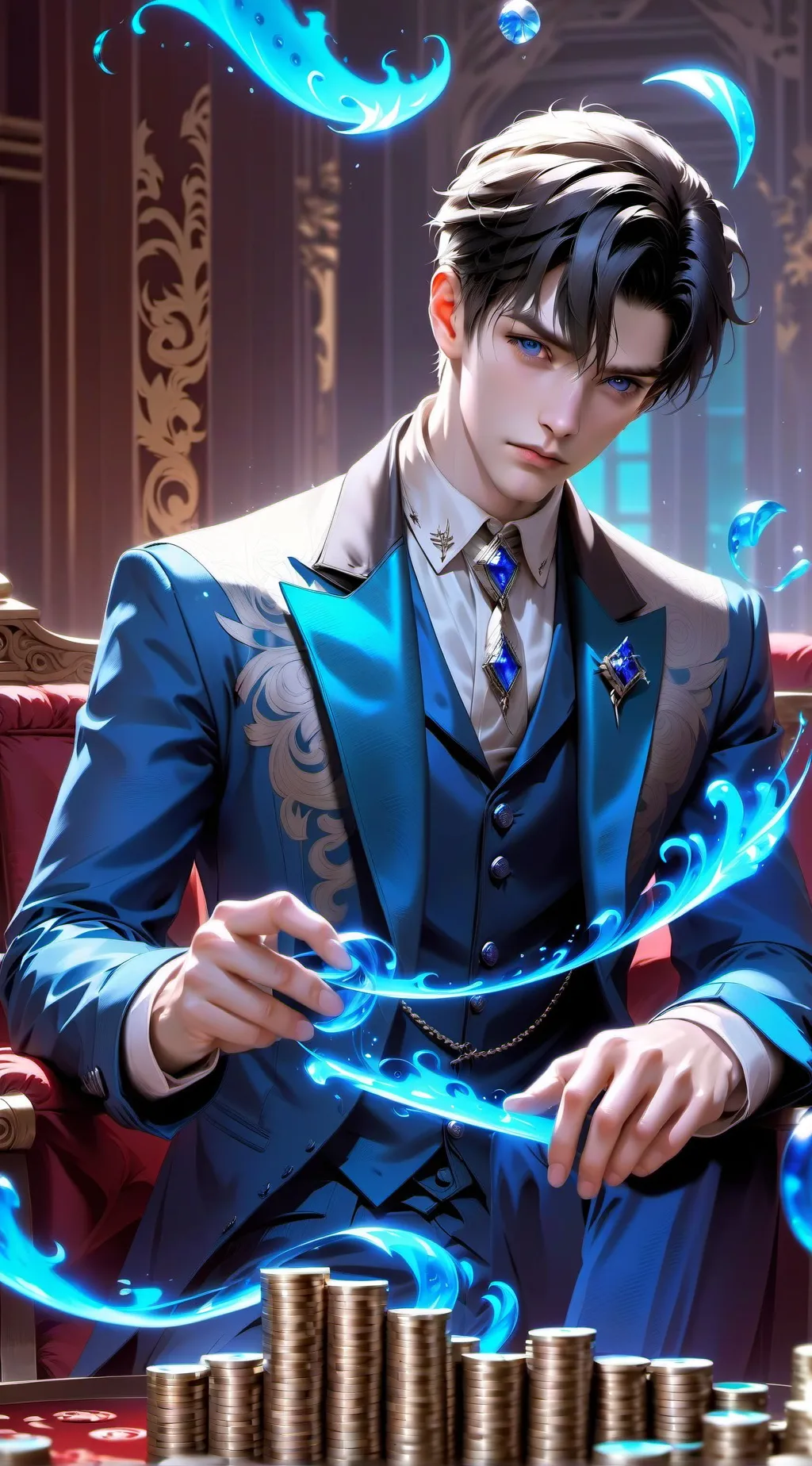 ai character: primce Ryu  background