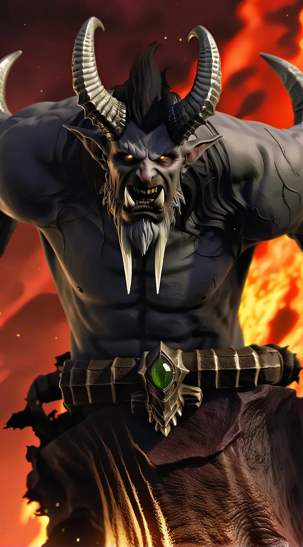 ai character: Demon father  background