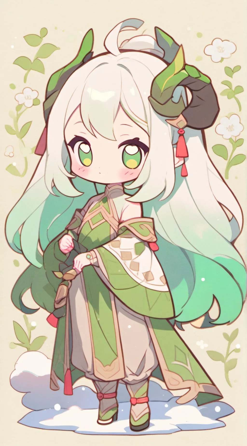 ai character: mint background