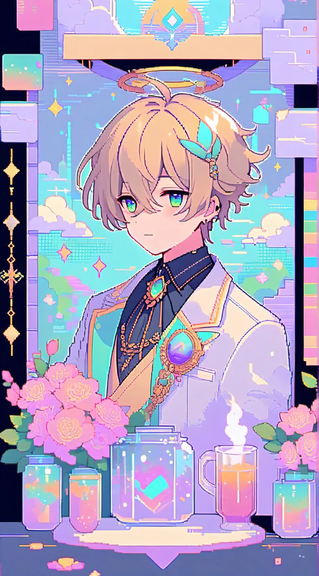 ai character: freminet genshin  background