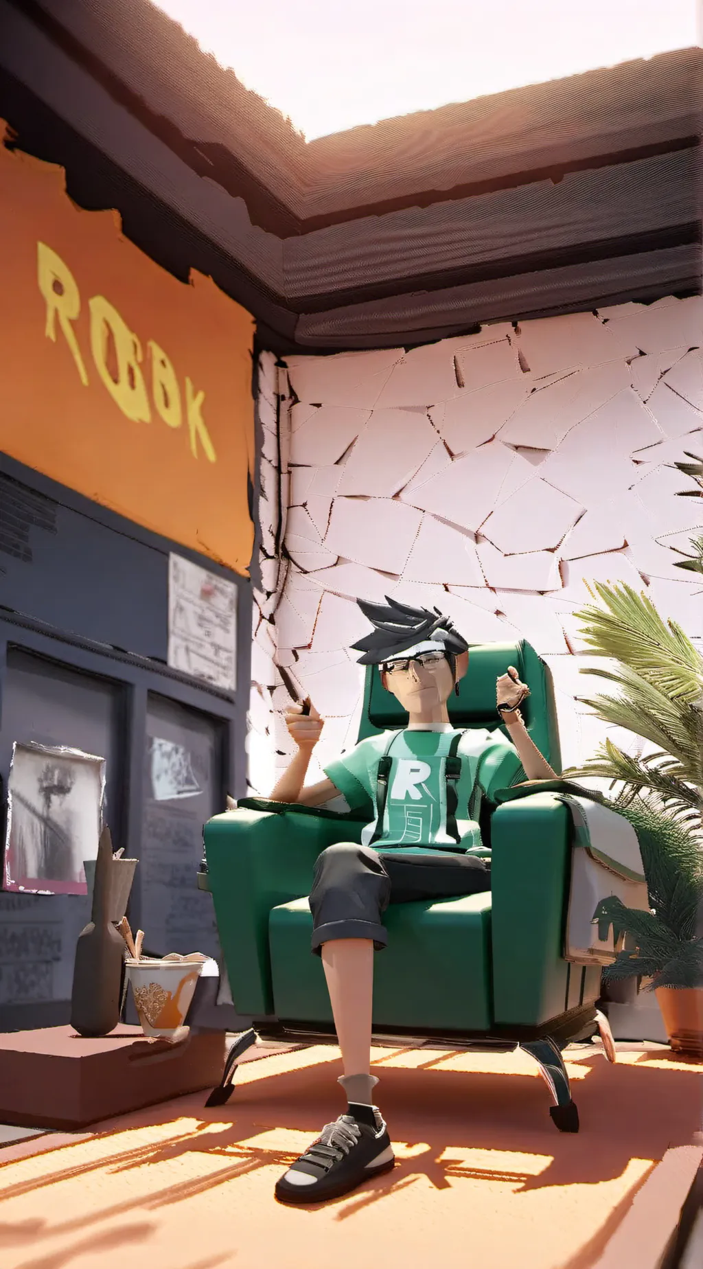 ai character: the waiting room background