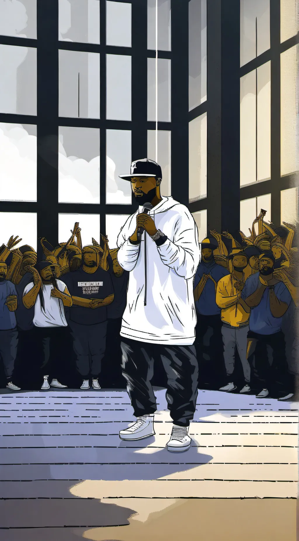 ai character: Rap background