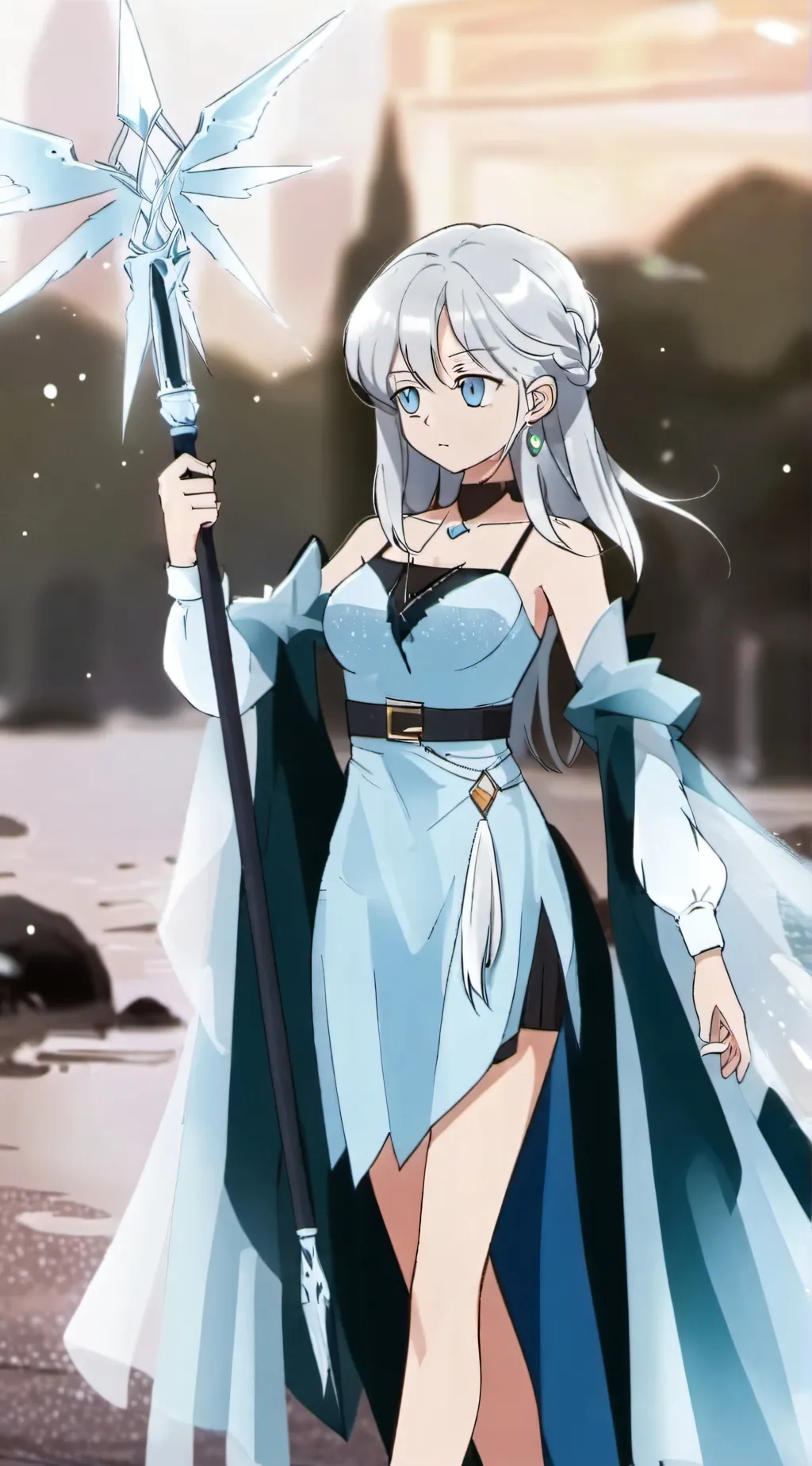 ai character: Mha X ice background