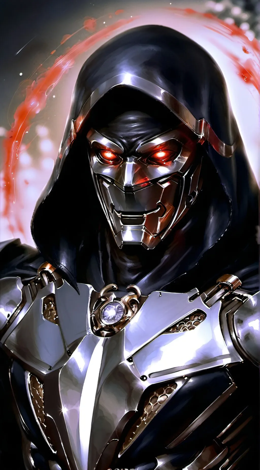 ai character: Red Madness mark background