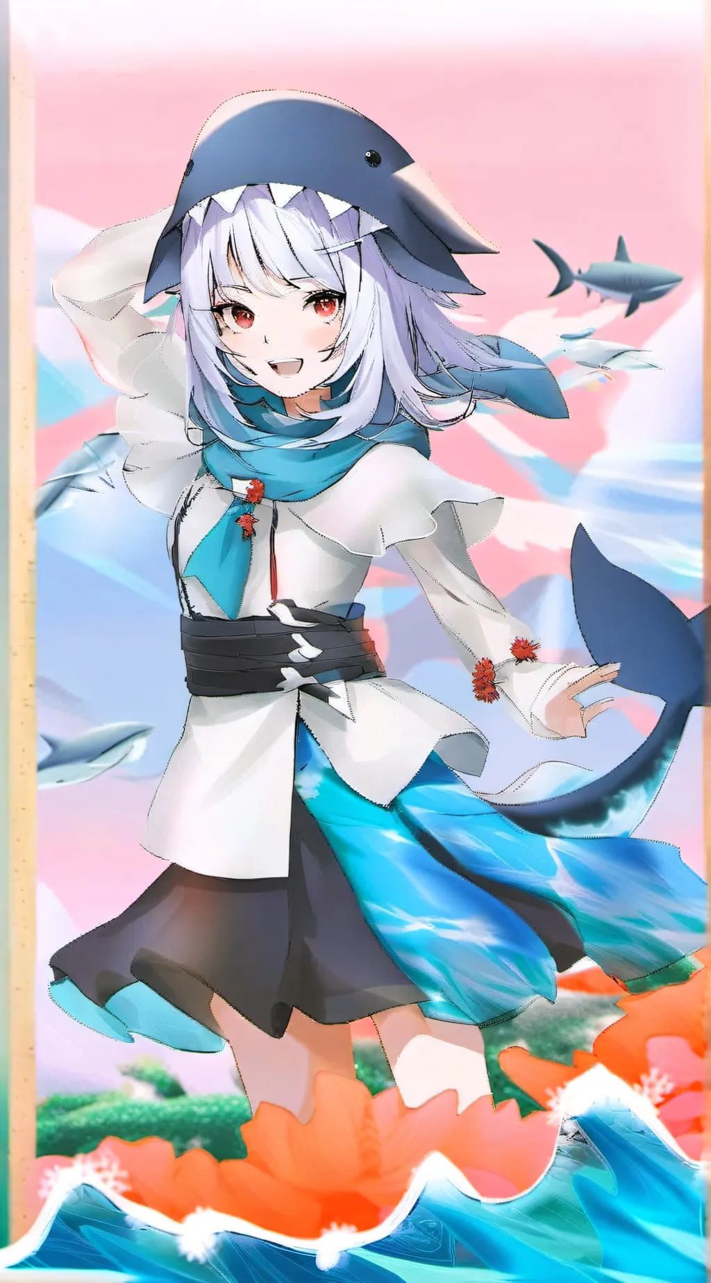 ai character: Coral background