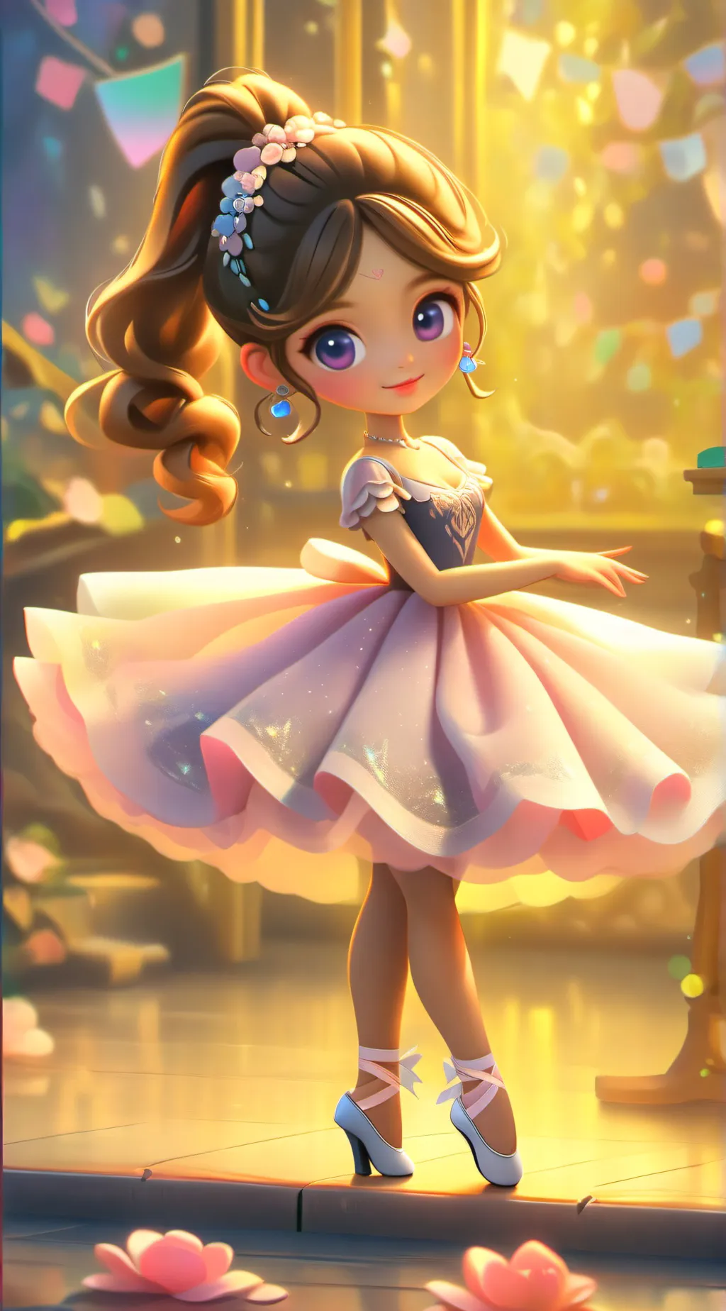 ai character: Ballerina  background