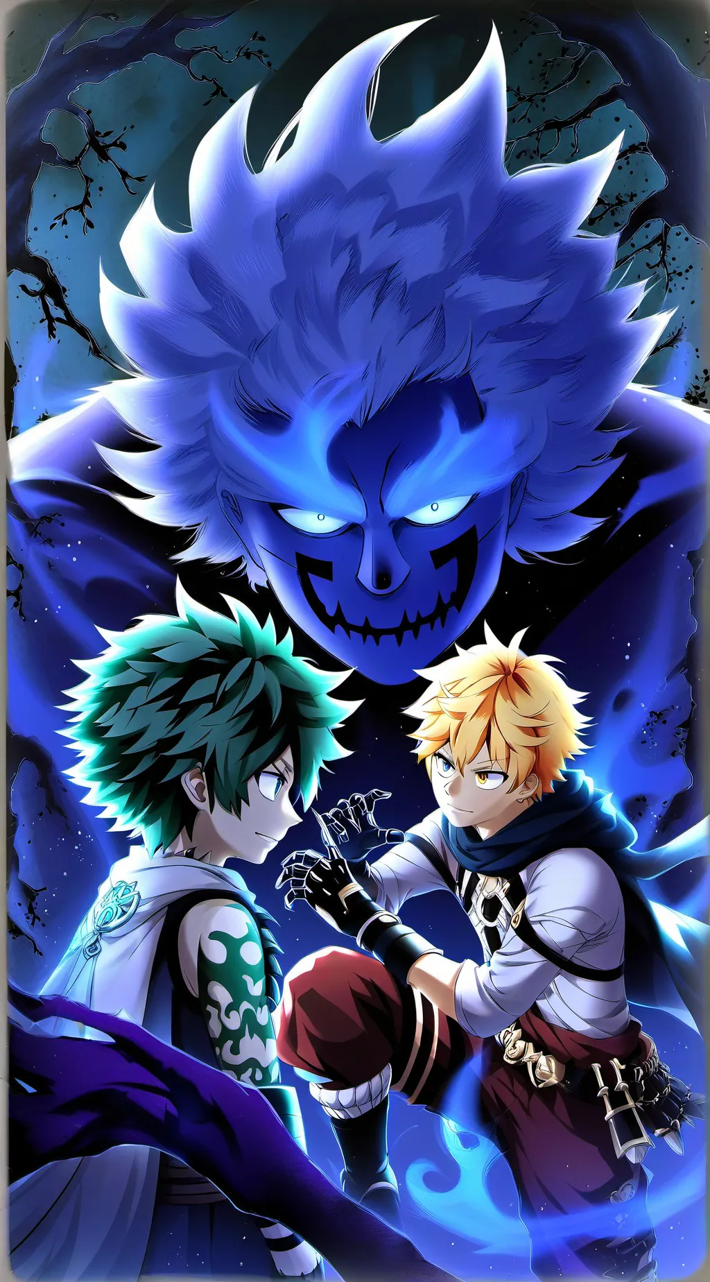ai character: deku and bakugou background