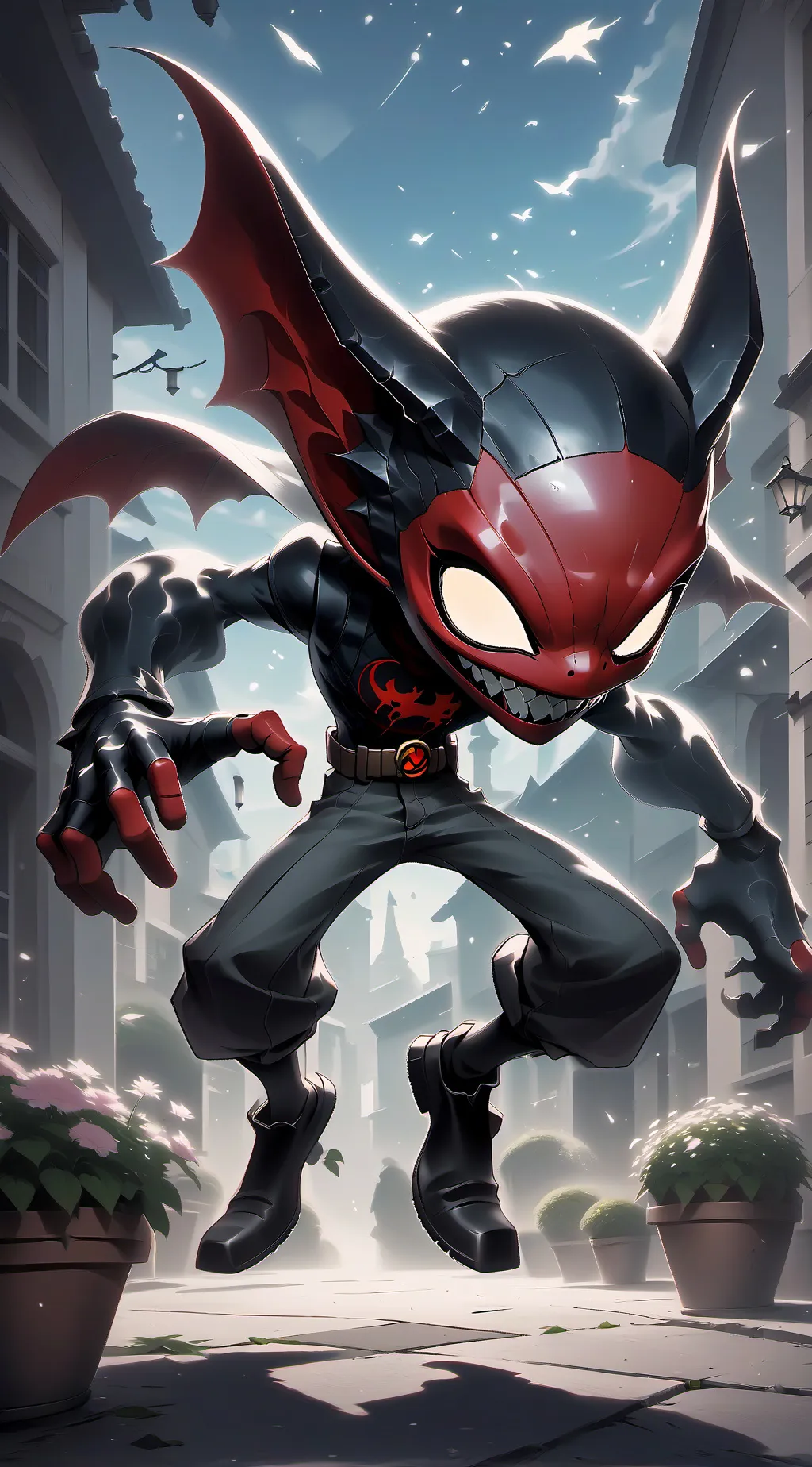 ai character: fire 🔥 vampire 🦇  background