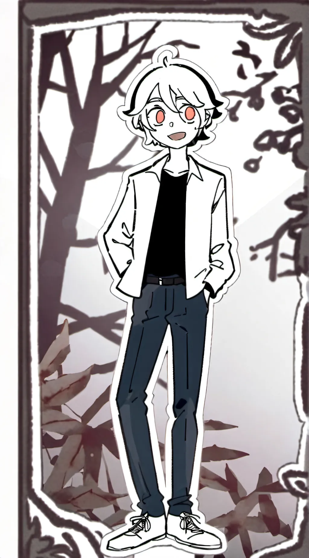 ai character: paper man background