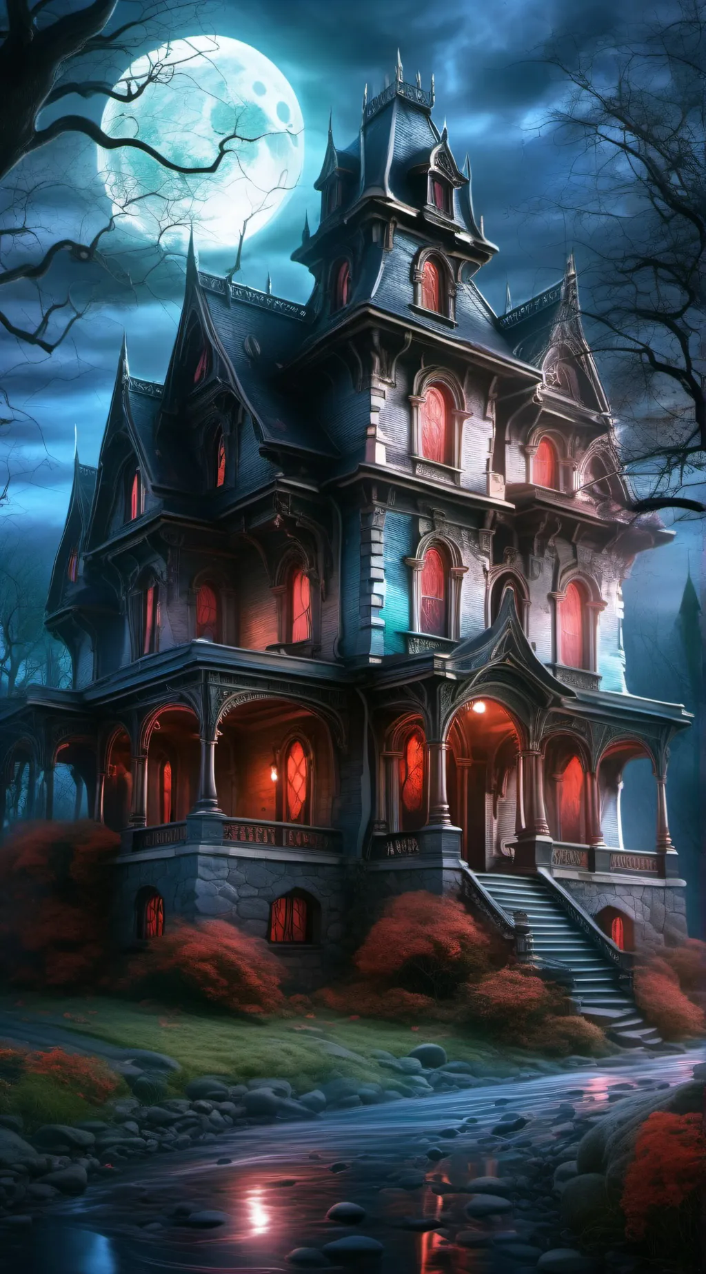 ai character: HH scary game😱😱👹 background