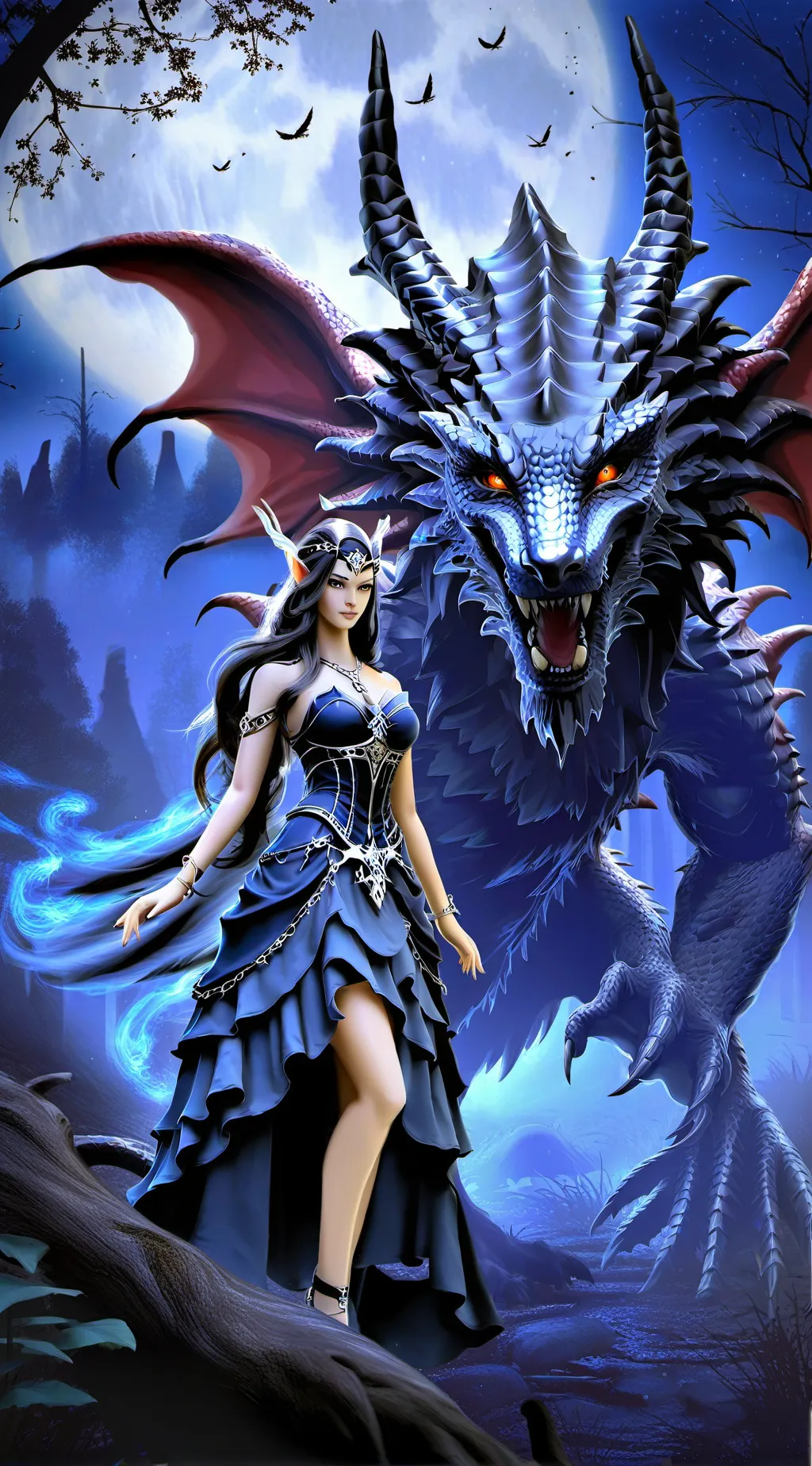 ai character: Emberia Flameheart background