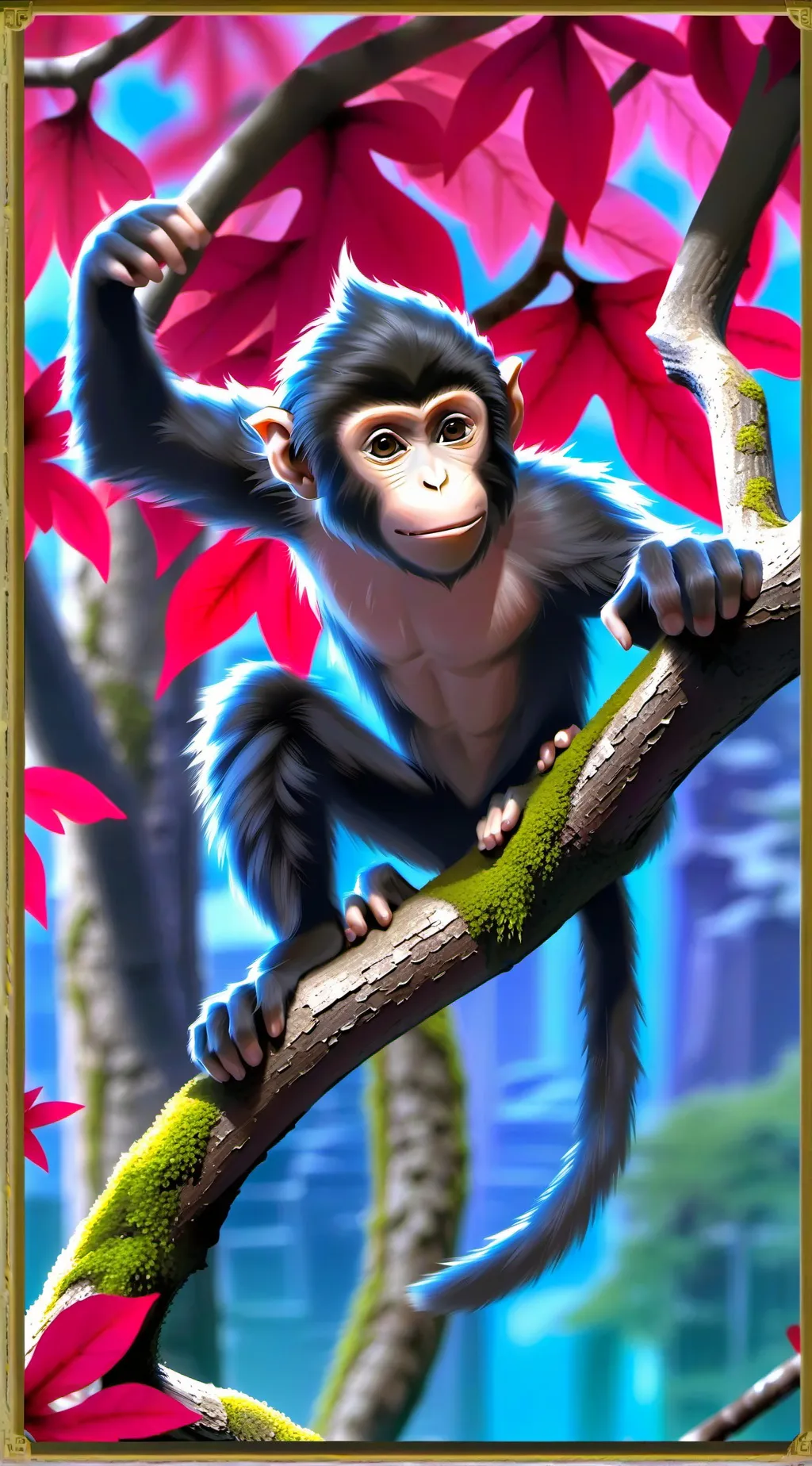 ai character: Little monkey background