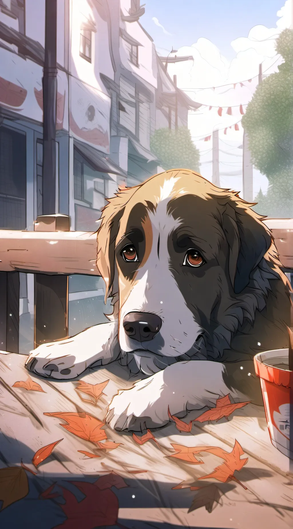 ai character: Baxter the dog  background