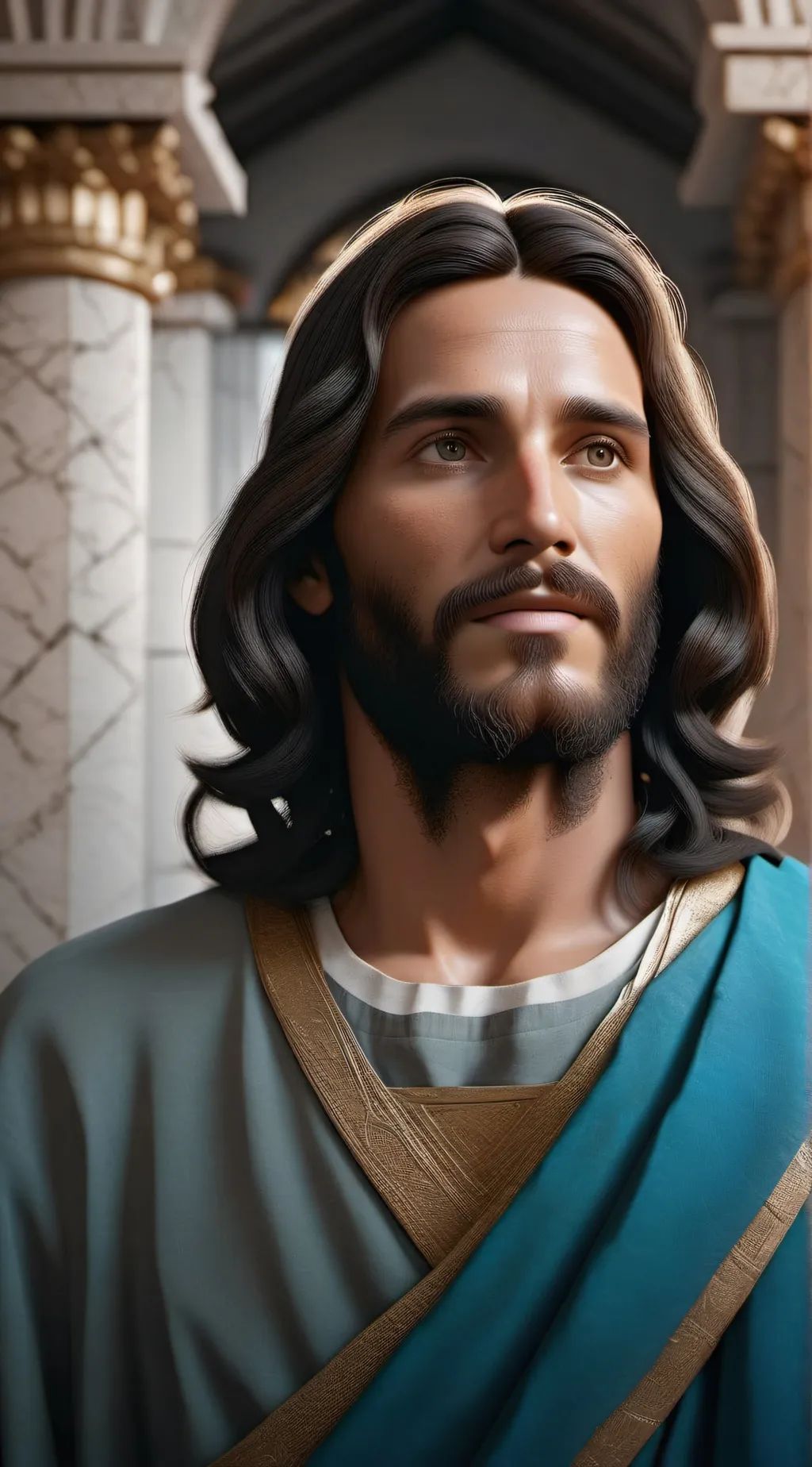 ai character: Jesus background